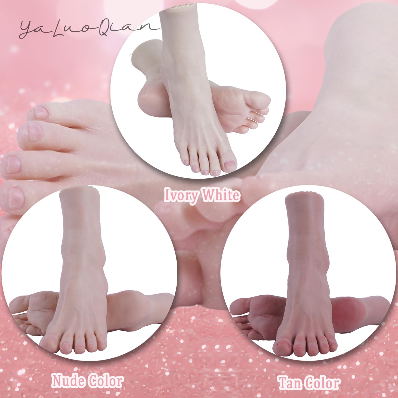 Realistic Silicone Female Feet Mannequin - 1 Pair Lifelike Display for Jewelry, Shoes & Socks - Perfect for Art, Photography & Retail Store Displays