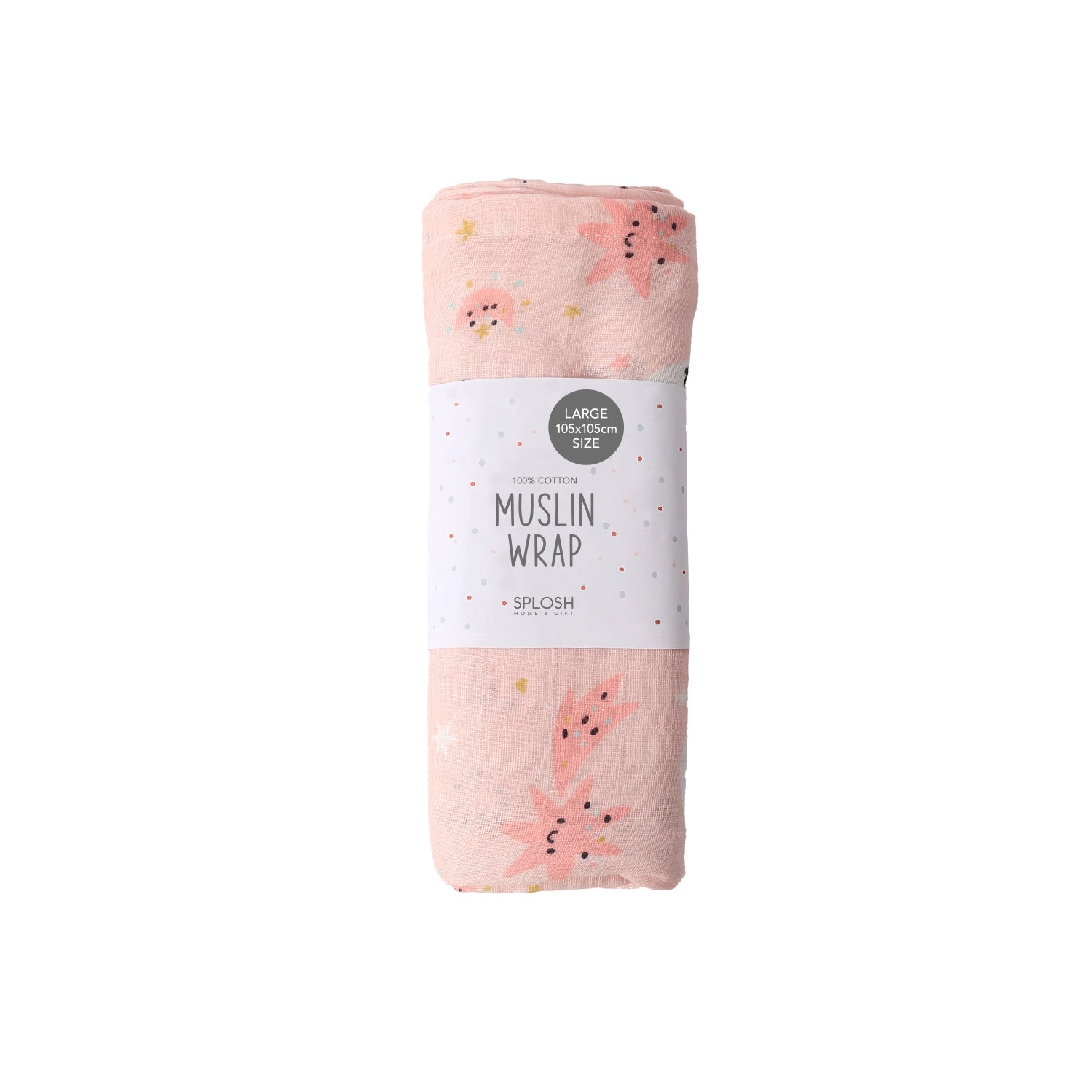 Splosh Baby Muslin Blanket - Soft & Breathable Swaddle for Newborns & Infants | Perfect for Swaddling, Nursing, Stroller & Car Seat Cover | Gentle on Baby's Skin