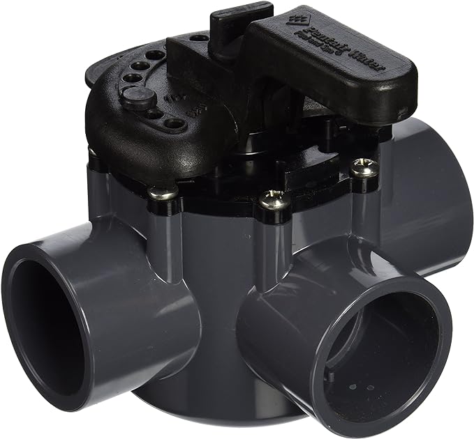 Pentair 3-Way PVC Valve 1-1/2 Inch (40mm) - Durable Pool & Spa Control Valve for Water Flow Management