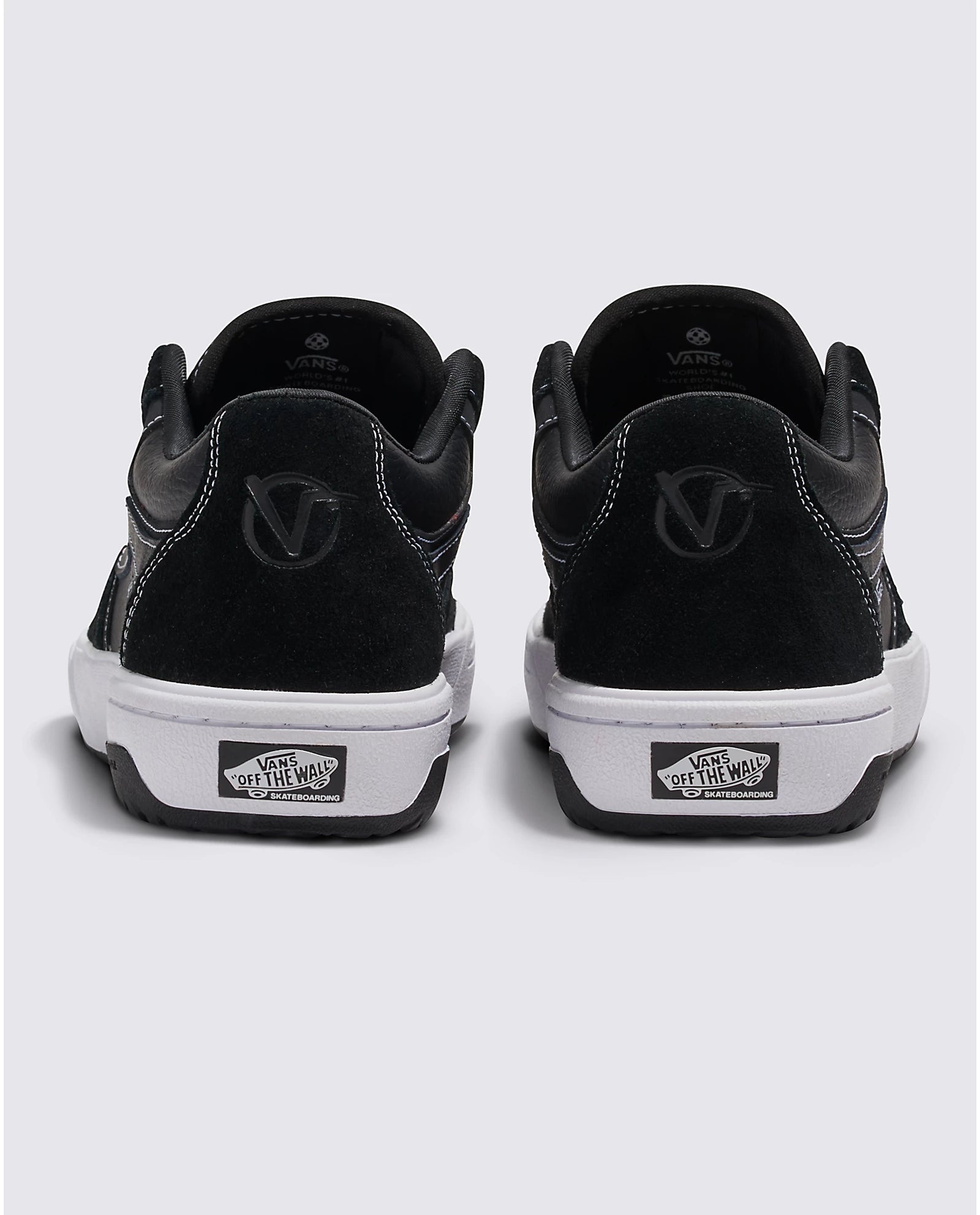 VANS Rowan 2 Black Leather & White Skate Shoes for Men - Comfortable Sneakers for Skateboarding, Casual Wear & Street Fashion