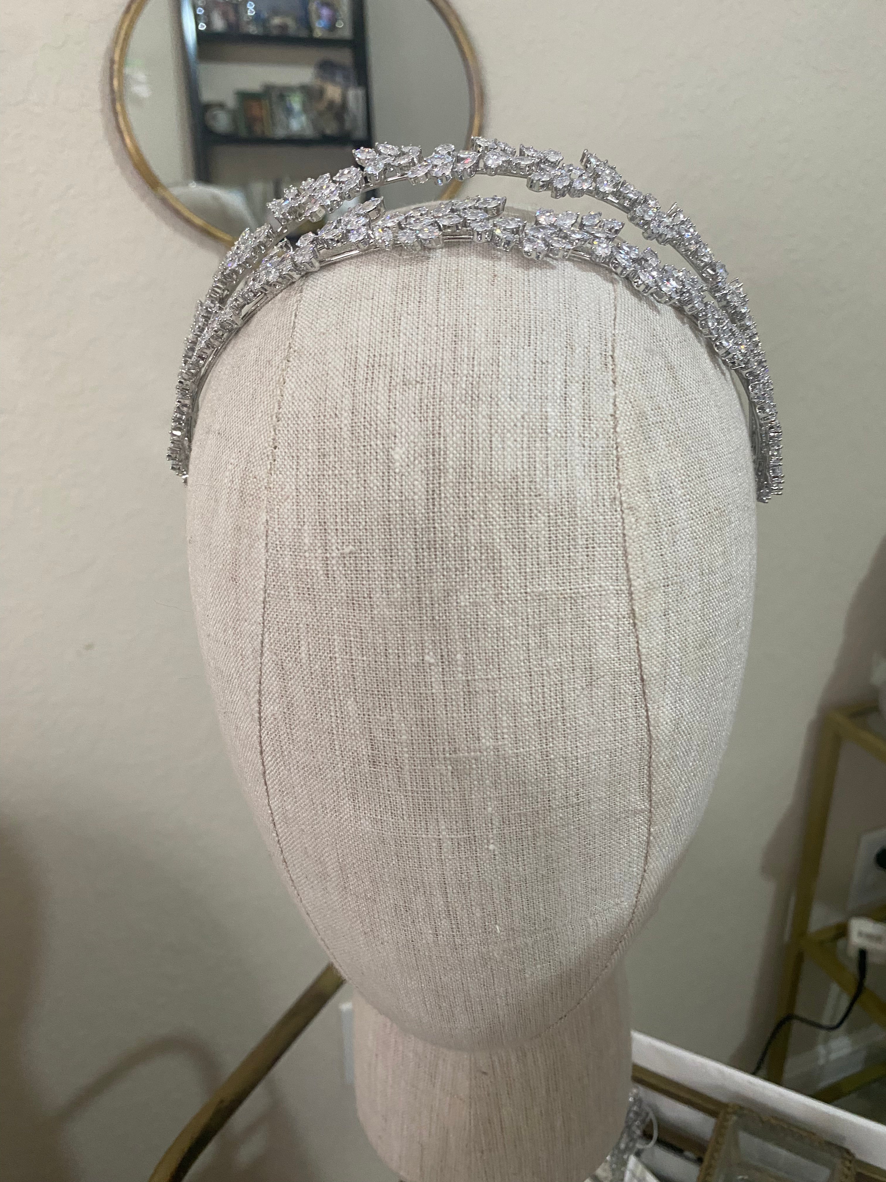 WARREN Simulated Diamond Headband Headpiece – Elegant Rhinestone Hair Accessory for Women | Perfect for Weddings, Parties & Special Occasions