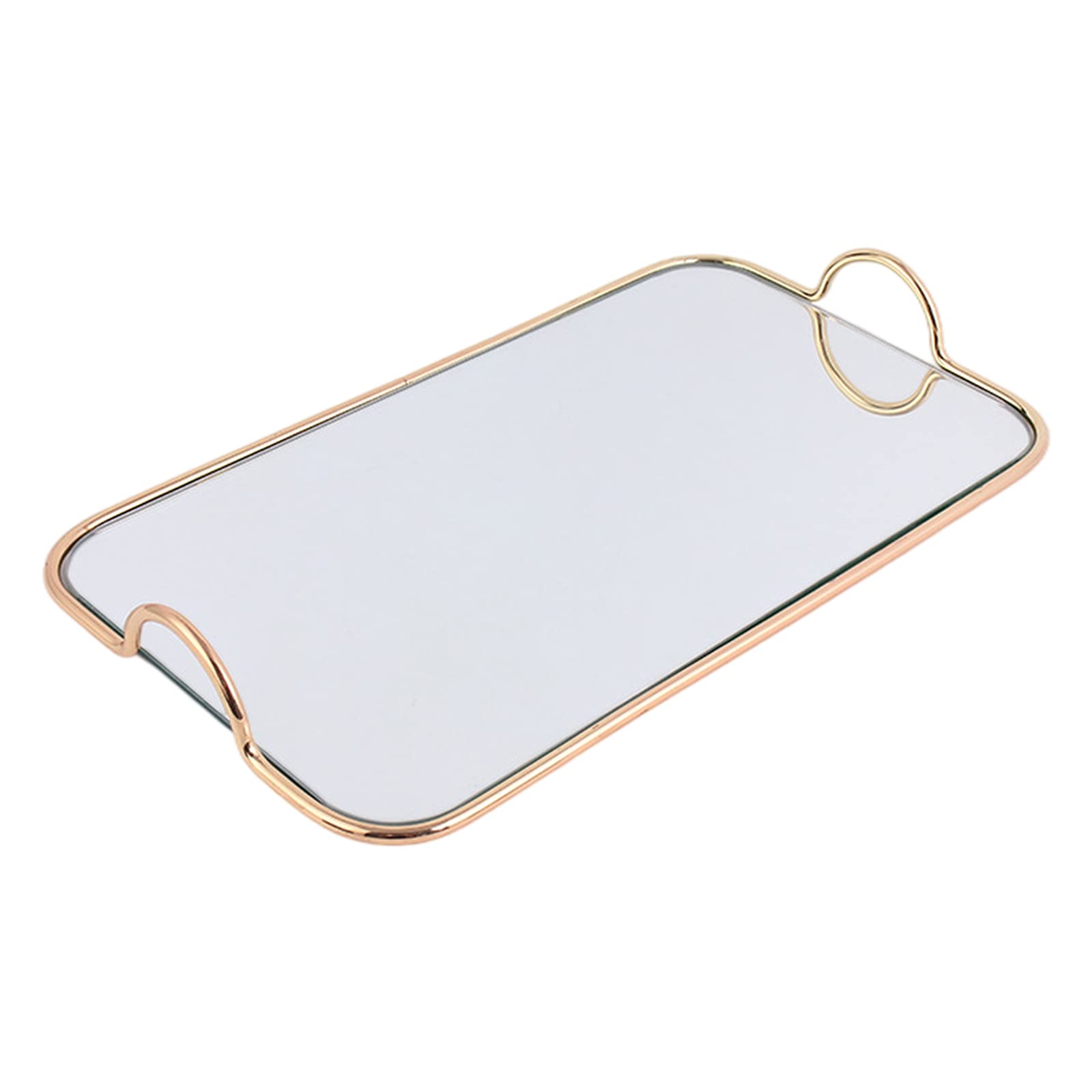 Colcolo Decorative Mirror Tray with Handle - Vanity Jewelry & Makeup Organizer for Perfume, Rings, Cosmetics - Perfect for Dresser, Bathroom, Bedroom & Home Decor