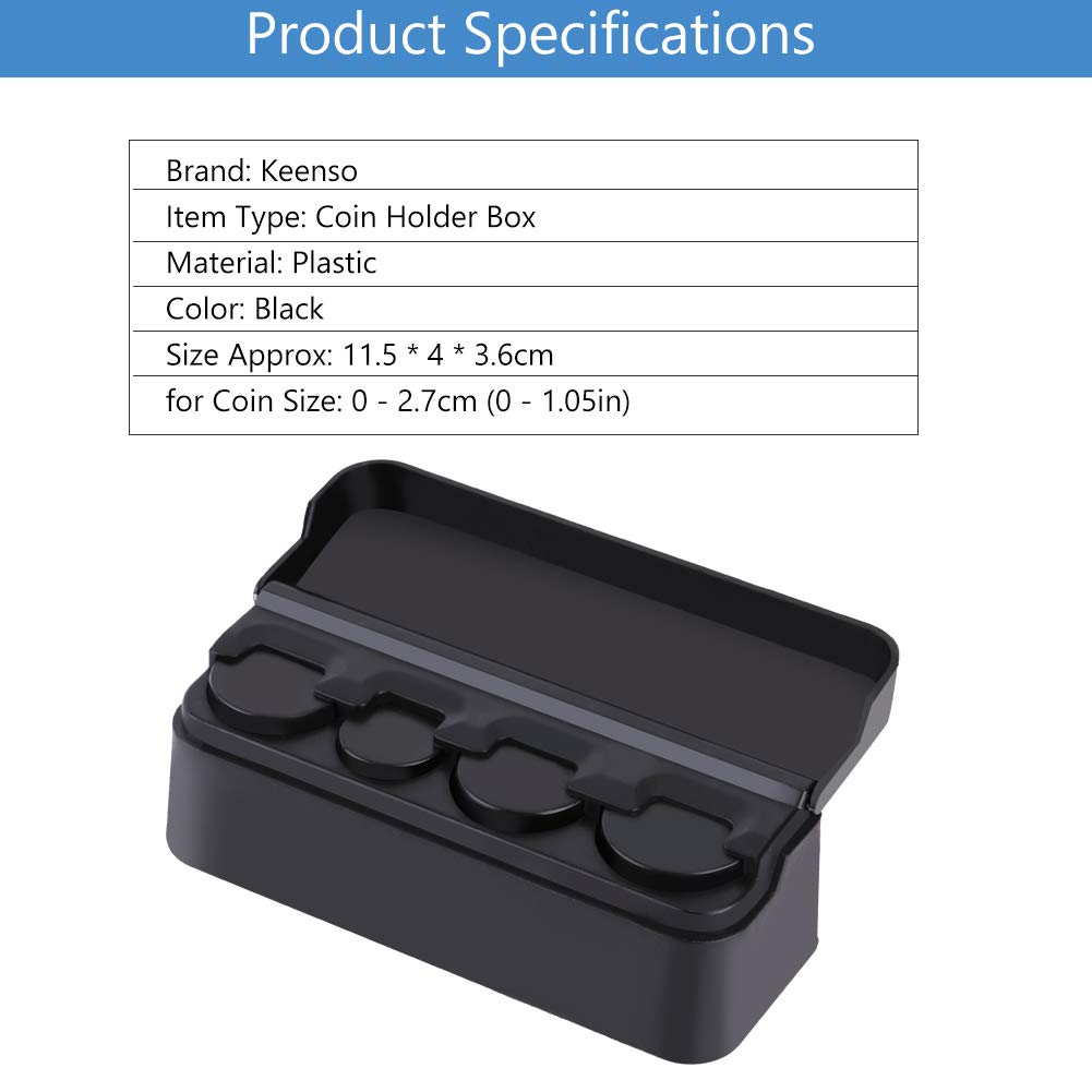 Keenso Car Holder - Portable Storage Box Organizer for Car, Truck & RV Interior Accessories | Durable Black Case for Phone, Keys & Small Items | Perfect for Road Trips & Vehicle Organization