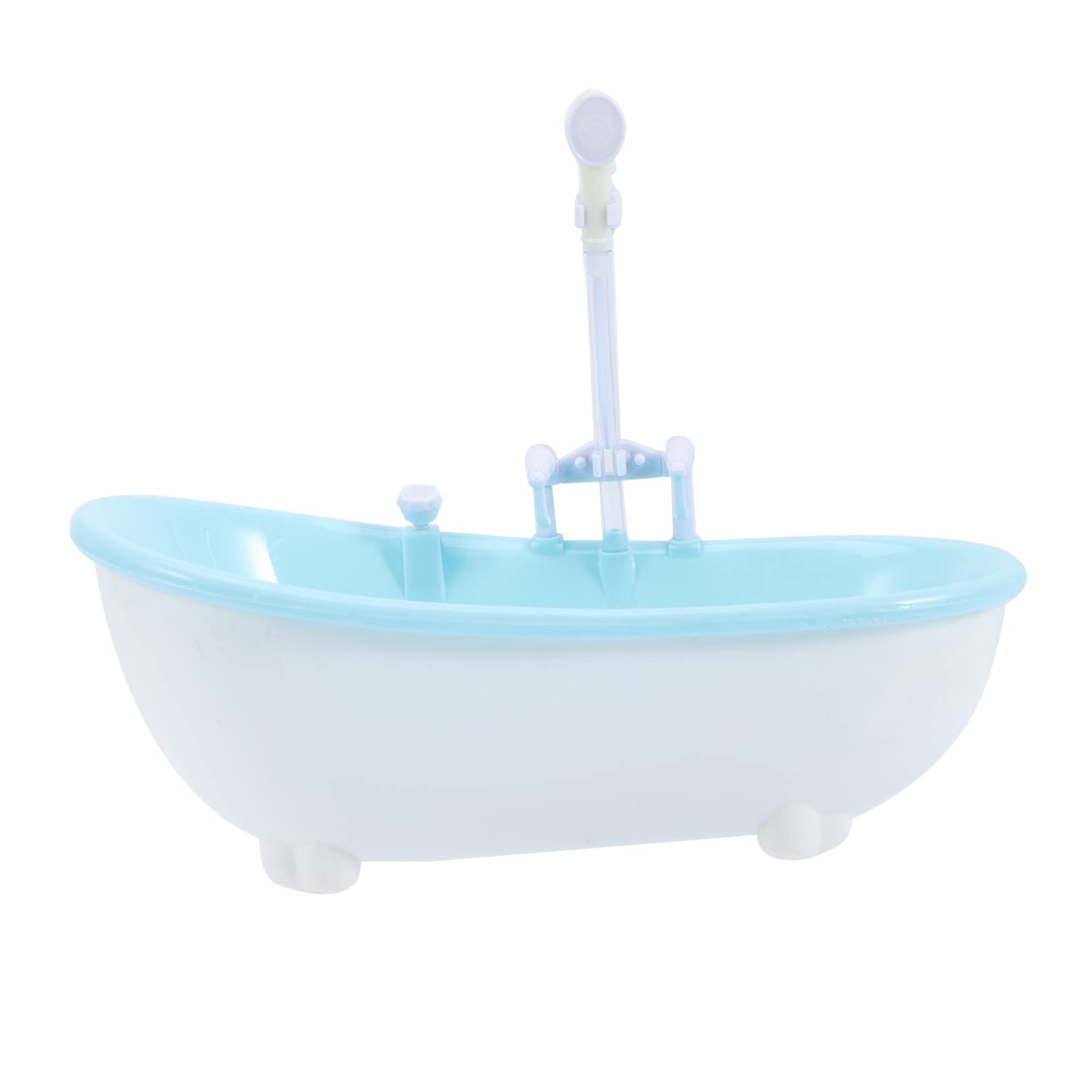 VICASKY 3-Piece Mini Bathtub Toy Set - Sky Blue Plastic Doll Bath Tub Accessories for Kids Bath Time Play & Dollhouse Furniture Decor