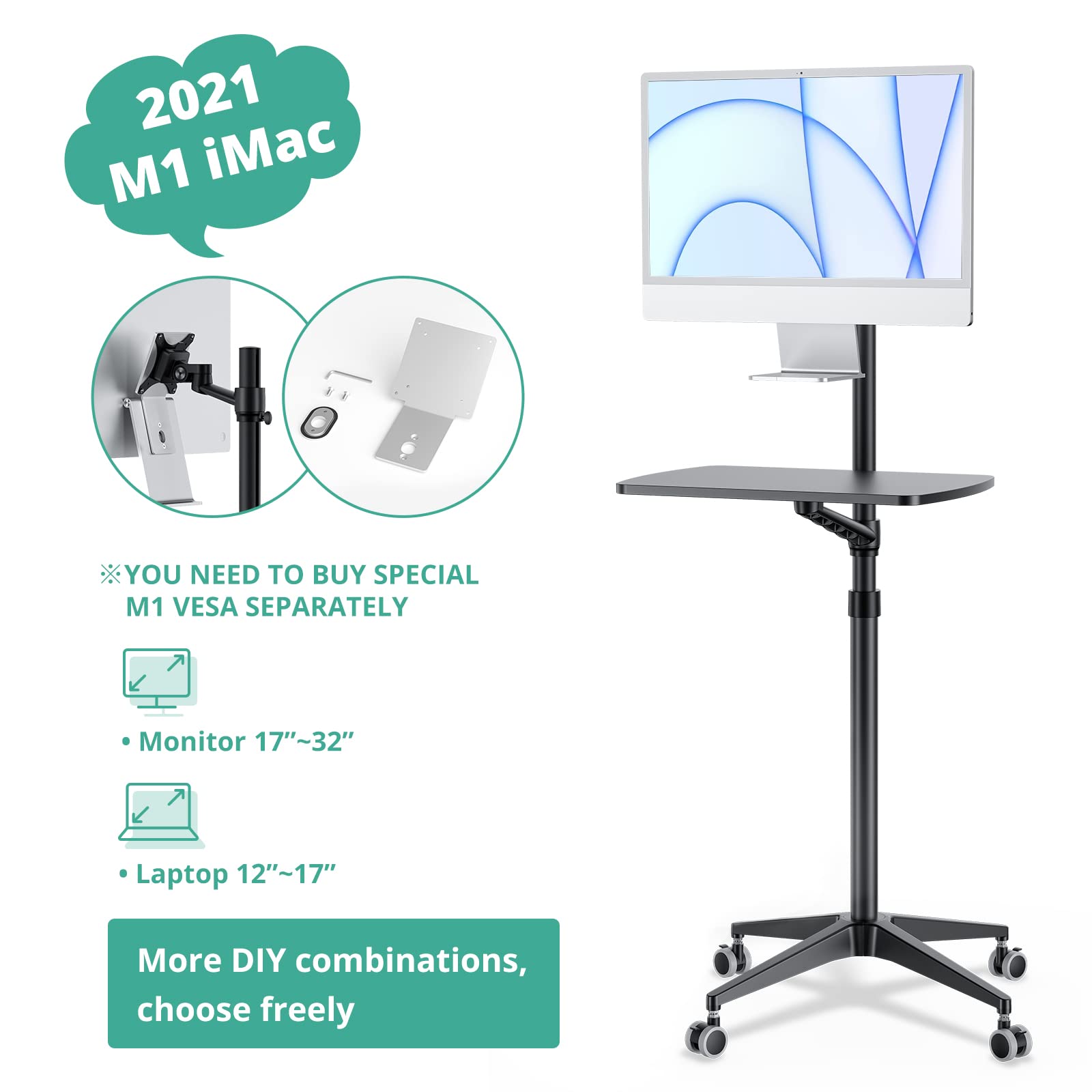 Viozon Adjustable Mobile Desk - 34