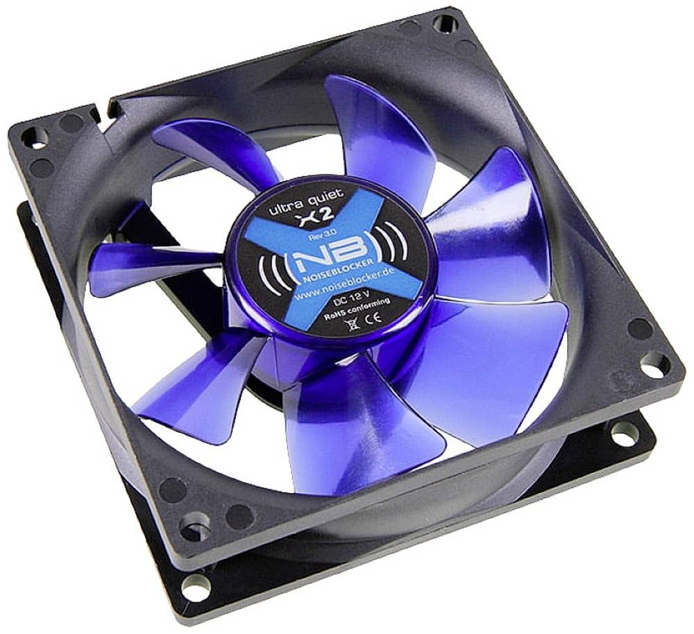NB-BlackSilent Fan X-2 80mm Ultra Quiet PC Cooling Fan - 1800 RPM, 3-Pin Connector, 18 dBA - Ideal for Gaming PCs, Workstations & Home Theater Systems