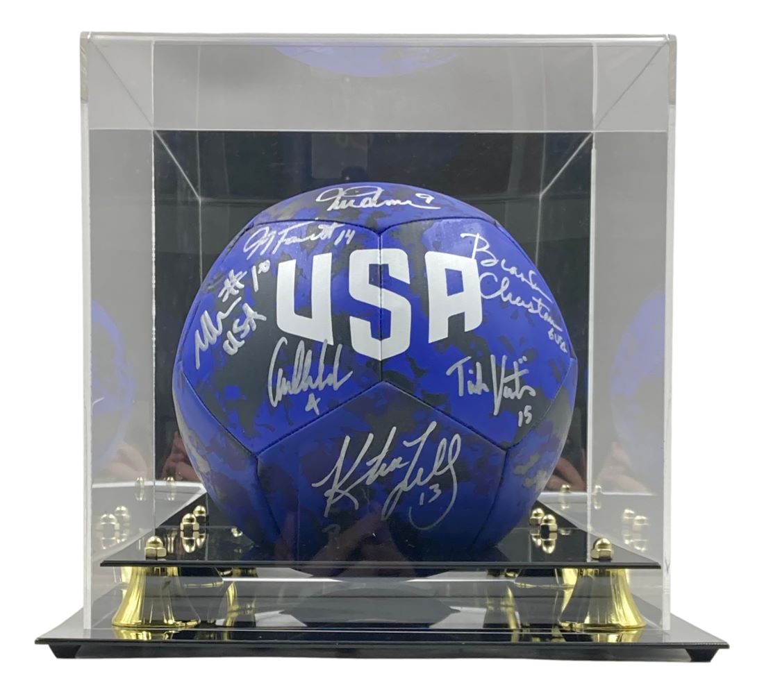 1999 USA Women's World Cup Champions Signed Nike Soccer Ball - Authentic Collectible with Display Case - Perfect for Sports Memorabilia Collections and Soccer Fan Gifts