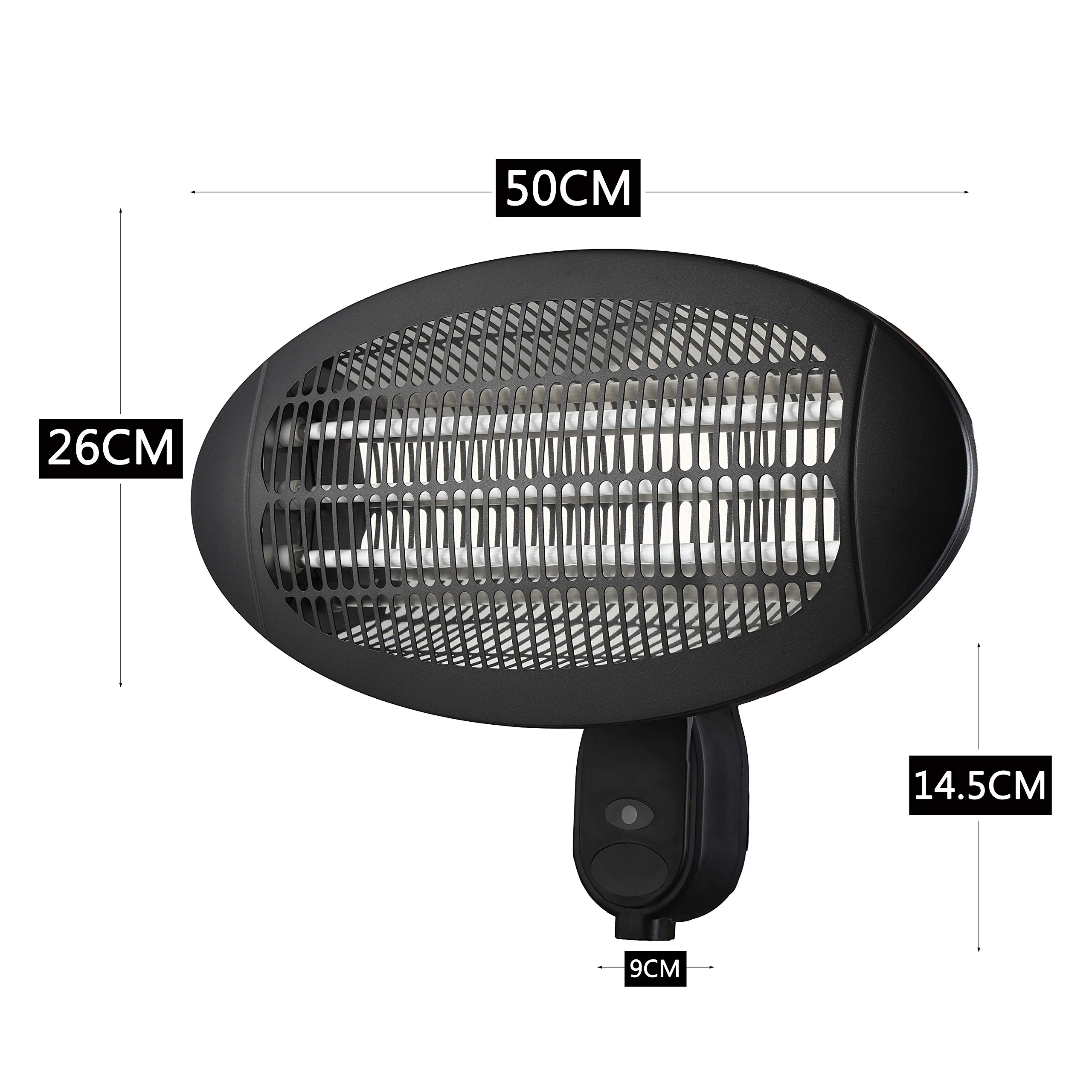 Donyer Power 1500W Wall/Ceiling Mounted Electric Patio Heater - Outdoor Quartz Infrared Heater for Patio, Deck, Garage & Restaurant Use