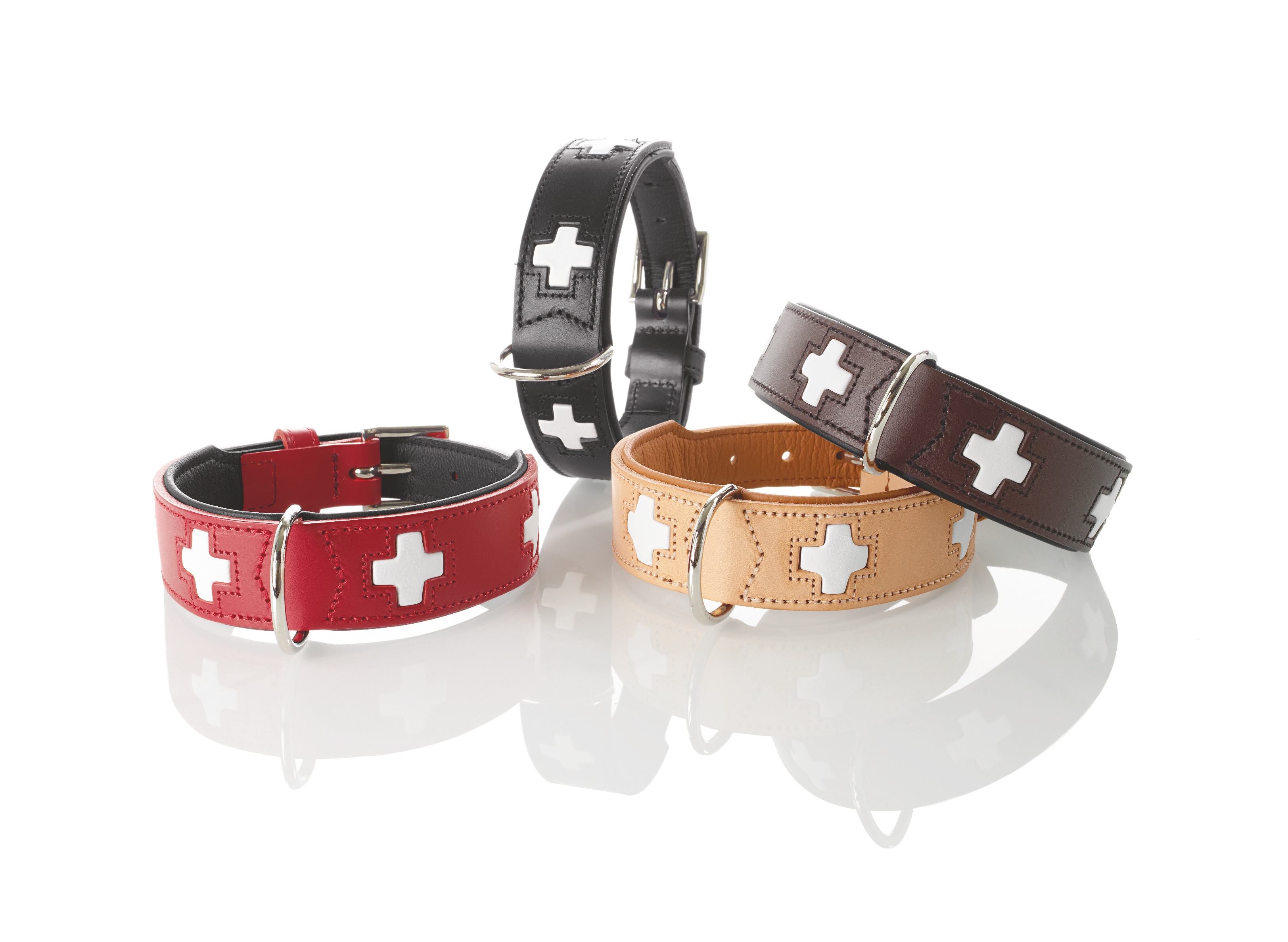 OVERSTOCK Swiss Cross Dog Collars - Durable Nylon Pet Collar with Reflective Stitching for Small & Medium Dogs - Perfect for Walking, Training & Outdoor Adventures