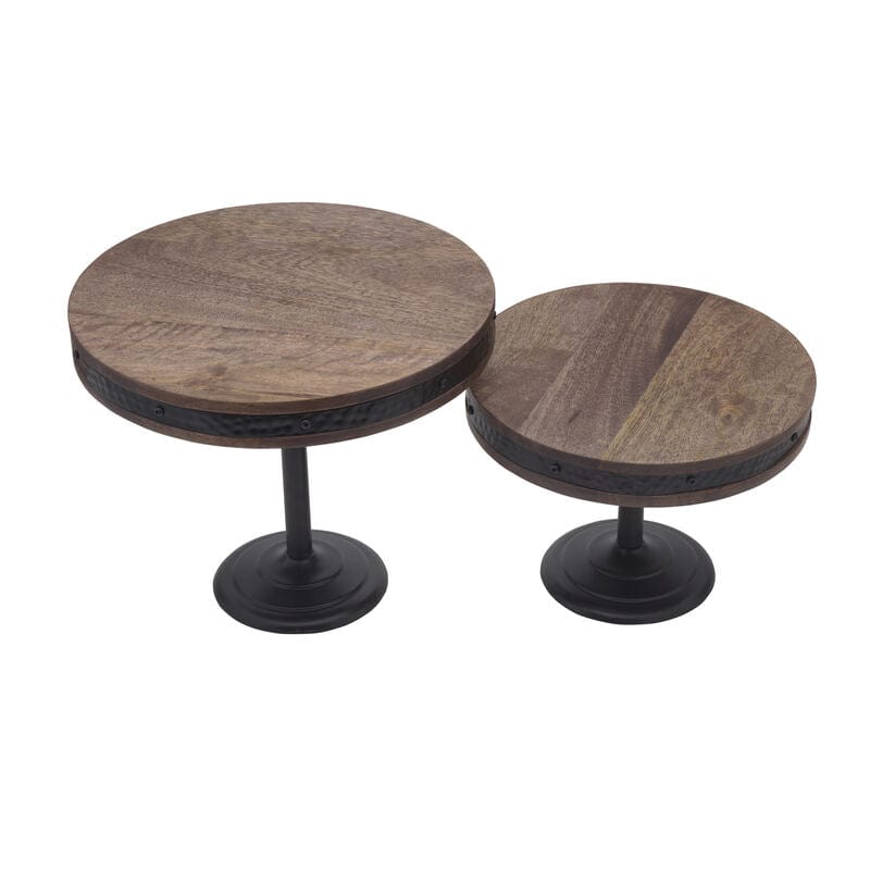 Rustic Set of 2 Adjustable Serving Platter Cake Stands - Perfect for Weddings, Parties & Home Decor | Elegant Dessert Display for Cakes, Pastries & Appetizers