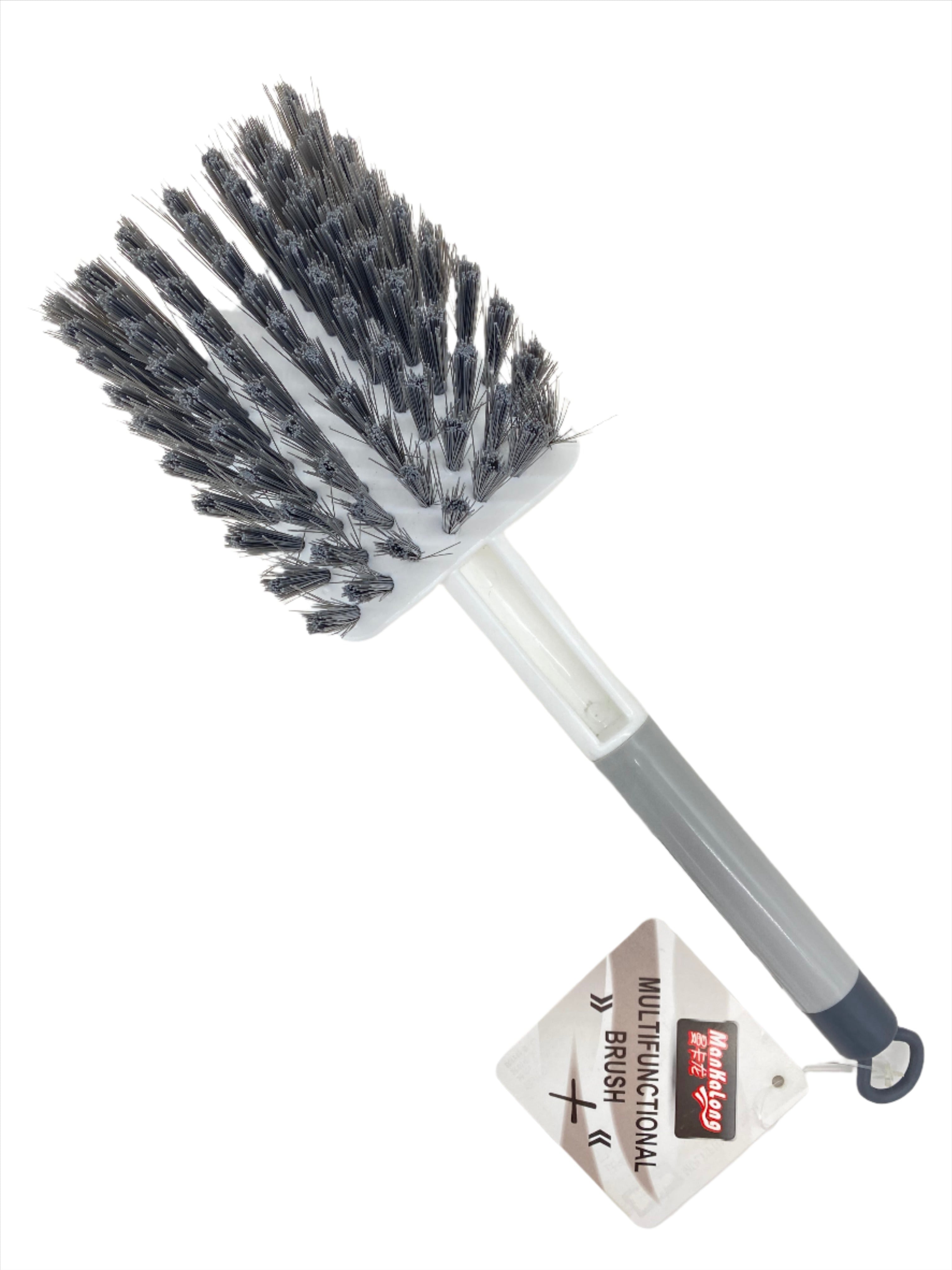 12x3.5 Inch Cleaning Brush with Handle - Heavy Duty Scrub Brush for Kitchen, Bathroom, Tile, Grout & Outdoor Use - Perfect for Deep Cleaning & Stain Removal