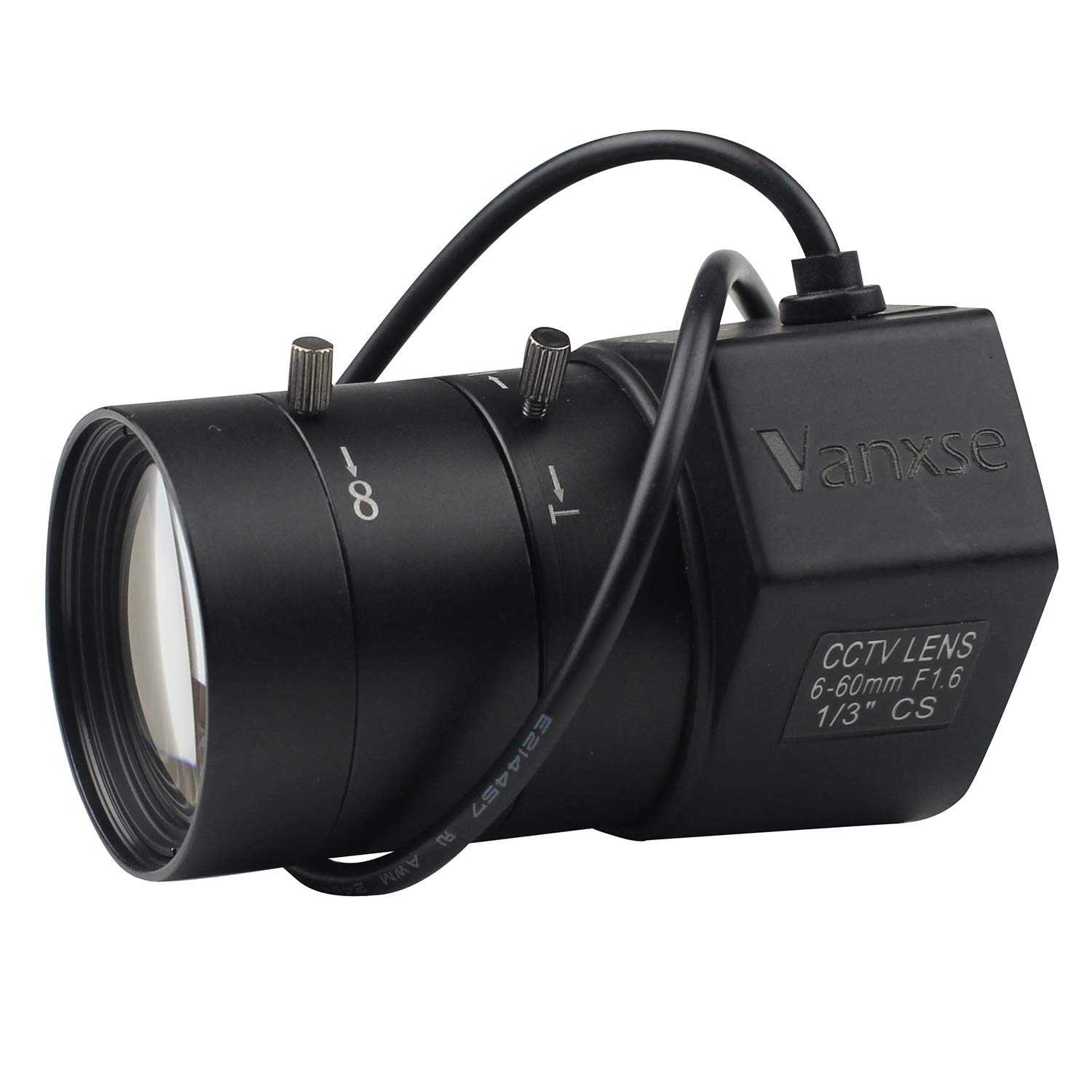 Varifocal Lens 6-60mm F1.6 for CCTV Security Camera - CS Mount DC Drive Auto Iris Compatible with 1/3 Inch Box, IP & SDI Cameras - Ideal for Home Security, Business Surveillance & Outdoor Monitoring
