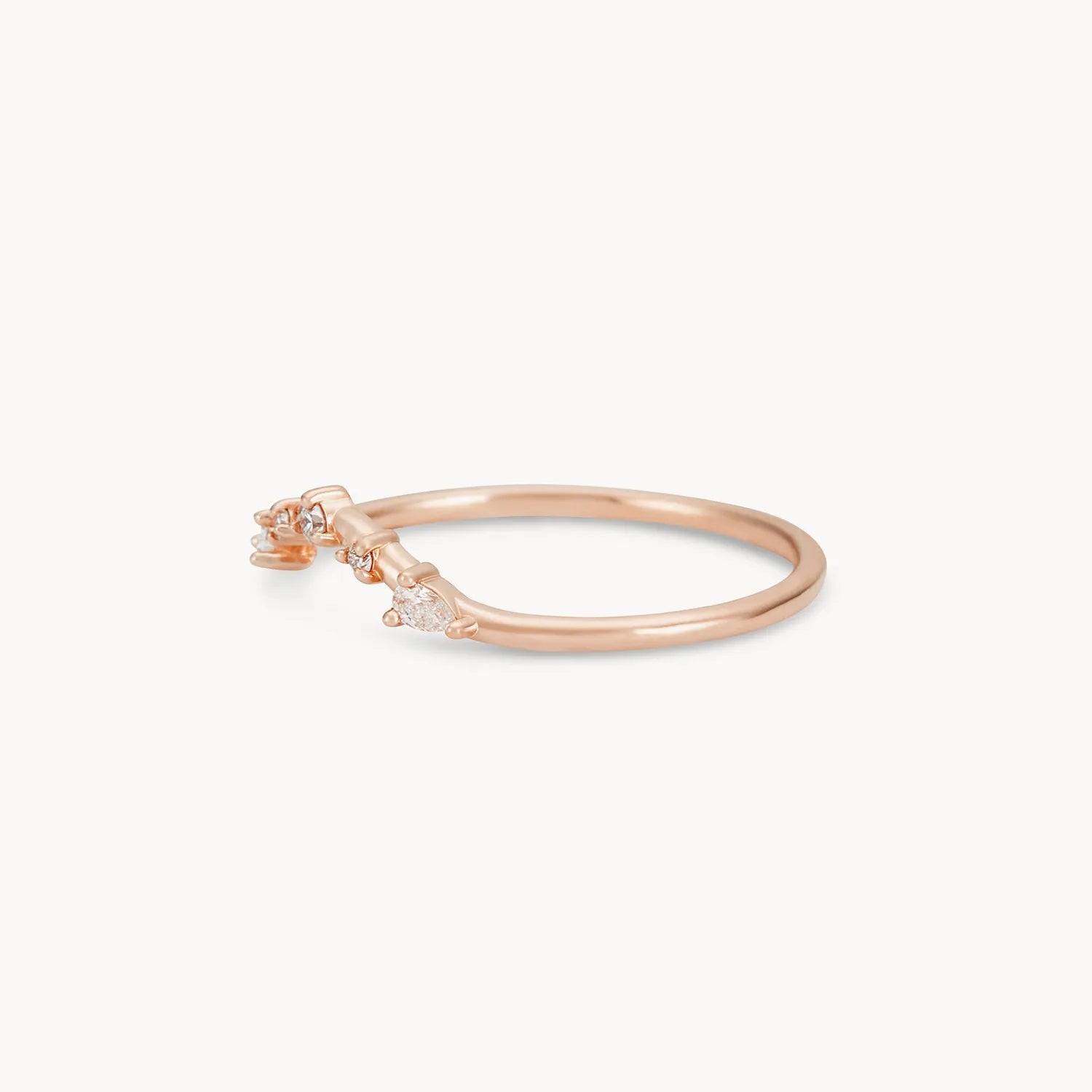 14K Rose Gold Diamond Love Band Ring - Elegant Stackable Wedding Band for Women, Perfect for Anniversaries, Engagements & Everyday Wear