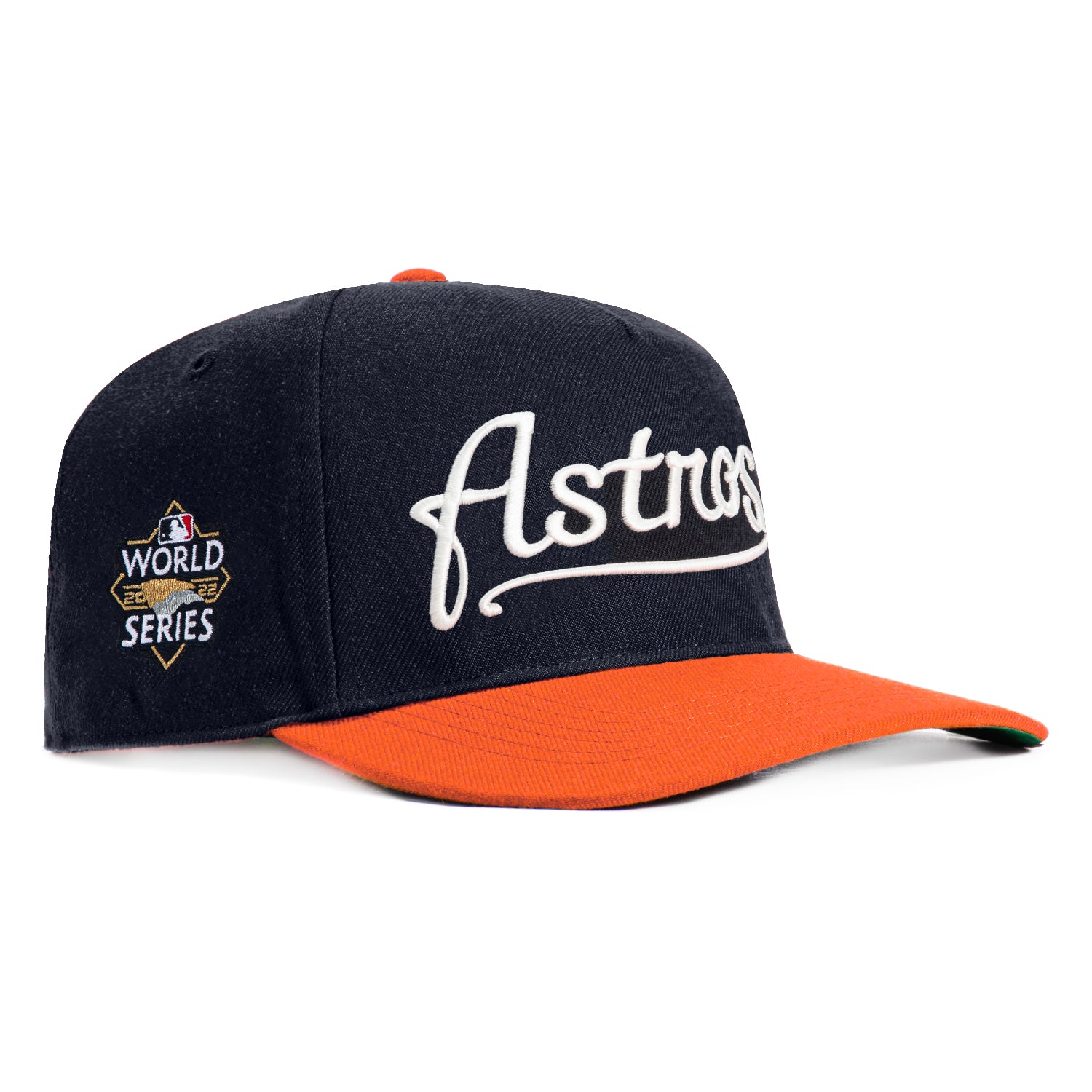 47 Brand Hitch Houston Astros 2022 World Series Patch Snapback Script Hat - Navy & Orange | Official MLB Baseball Cap for Men & Women | Game Day, Fan Gear, Casual Wear