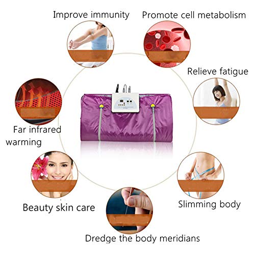 Premium 2-Zone Digital Far-Infrared Sauna Blanket with Remote Control - Detox Therapy & Anti-Aging Oxford Fabric for Home Spa Relaxation (Purple) | Perfect for Weight Loss, Muscle Recovery & Stress Relief