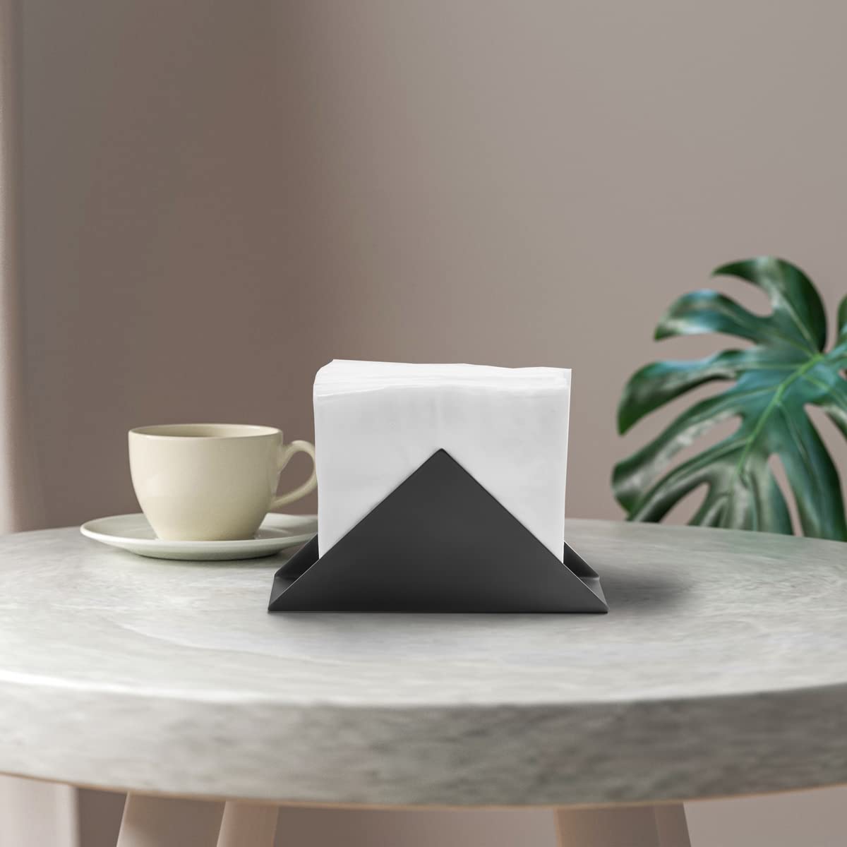 Stainless Steel Napkin Holder for Dining Table - Freestanding Paper Organizer & Tissue Dispenser - Black - Perfect for Restaurants, Kitchens, and Home Decor
