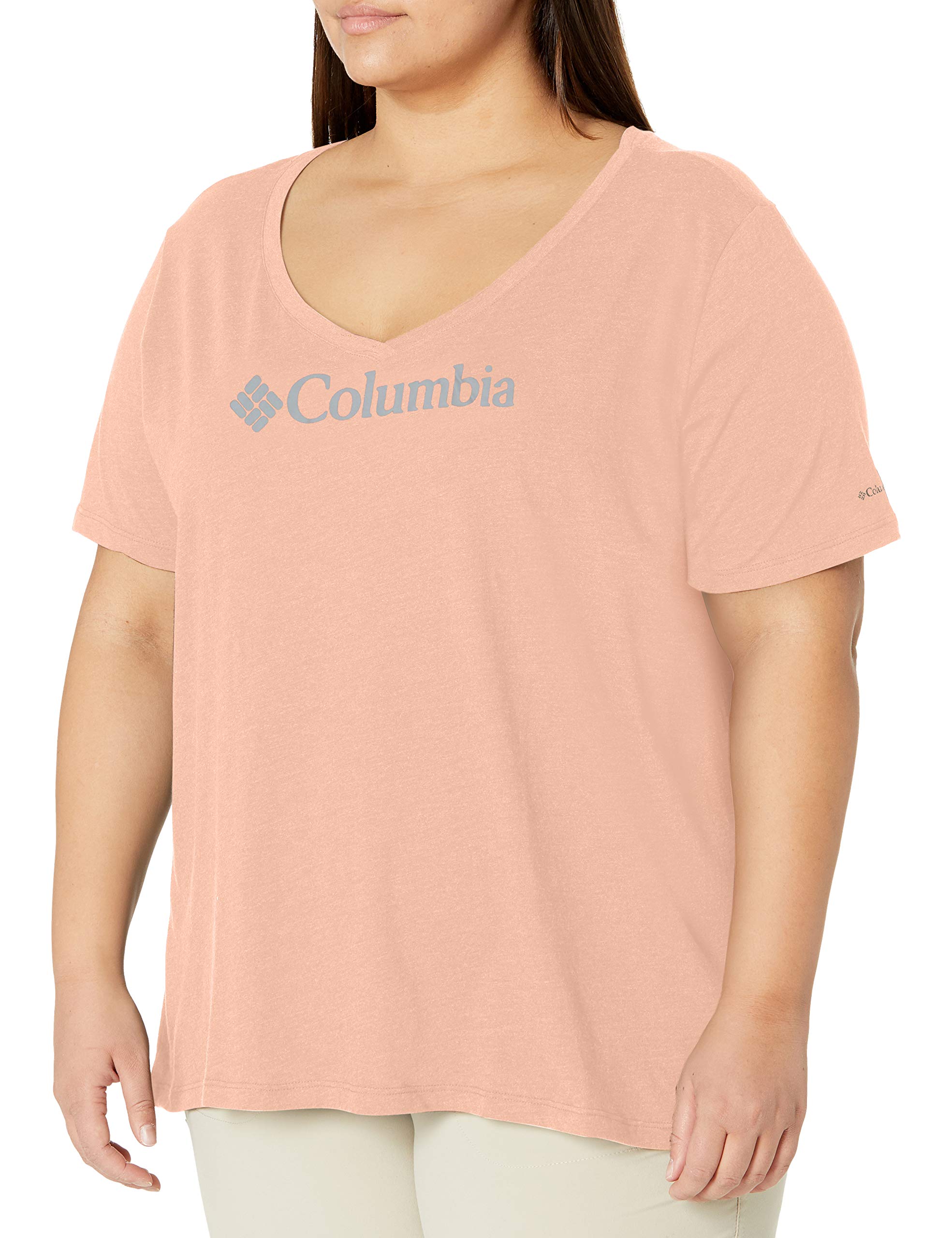 Columbia Women's Mount Rose Relaxed Fit Short Sleeve T-Shirt - Soft Jersey Cotton Blend Top for Casual Wear, Hiking & Outdoor Activities