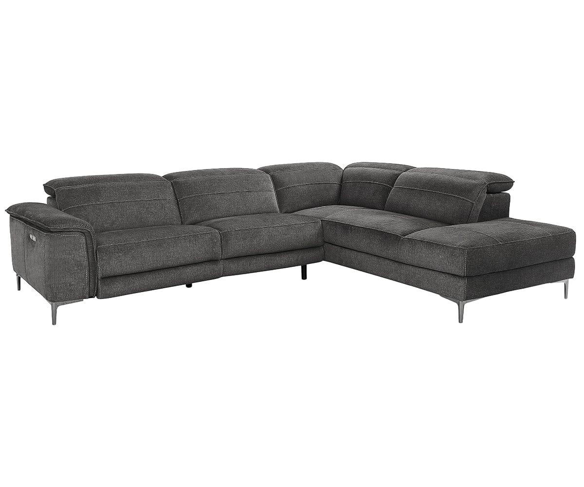 Aria Right Power Sectional Sofa - Modern Reclining Sectional Couch with USB Charging & Cup Holders - Perfect for Living Room, Family Room & Home Theater