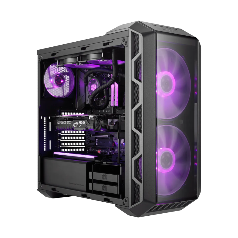 Cooler Master H500 KGNN S00 CM HAF500 ARGB Mid-Tower PC Case with Tempered Glass - High Airflow Gaming Case for Custom Builds & Extreme Cooling