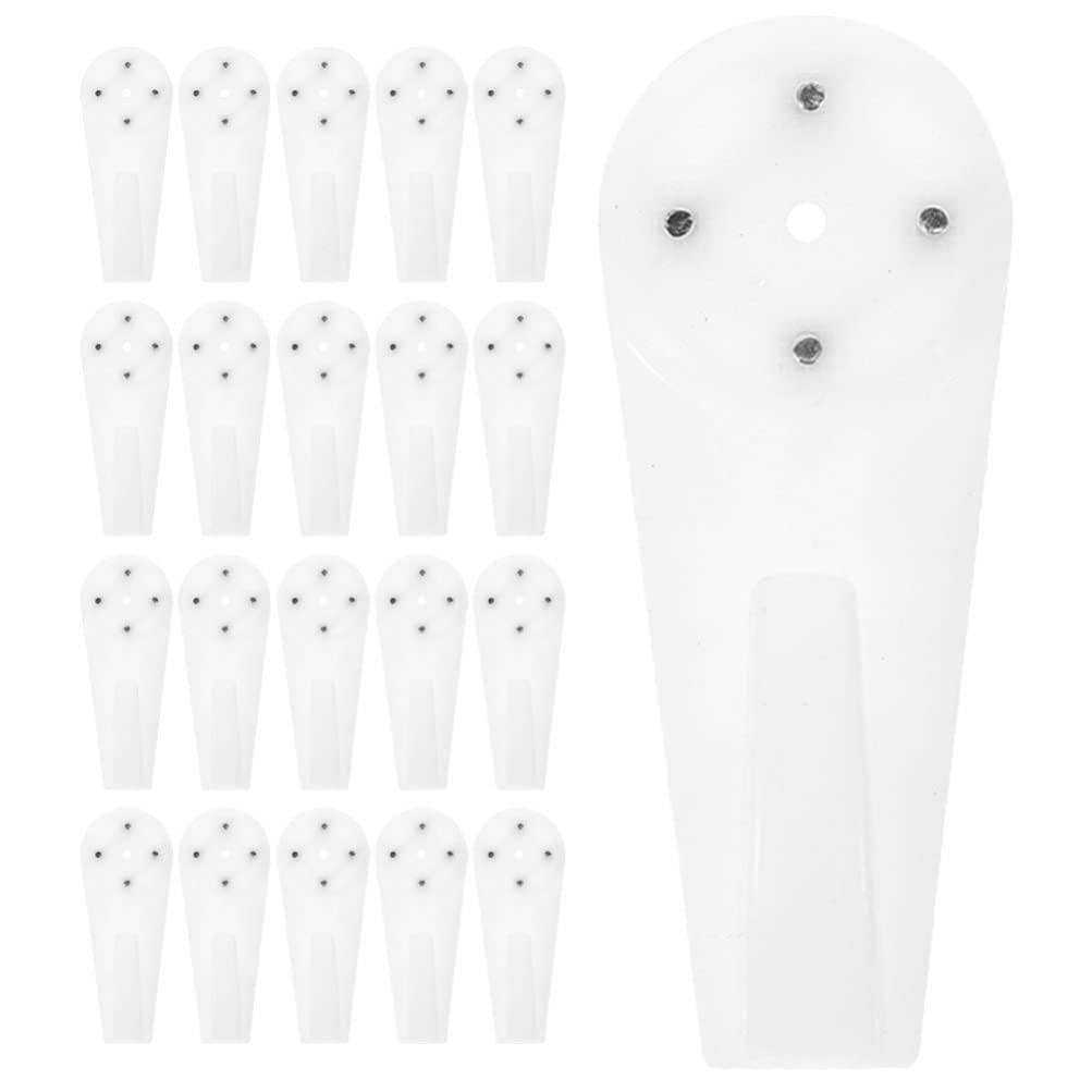 Operitacx 100pcs Heavy Duty Wall Hooks - No Drill Picture Hangers with Invisible Nails for Concrete, Stucco & Cement Walls - Perfect for Hanging Photos, Artwork, Mirrors & Home Decor