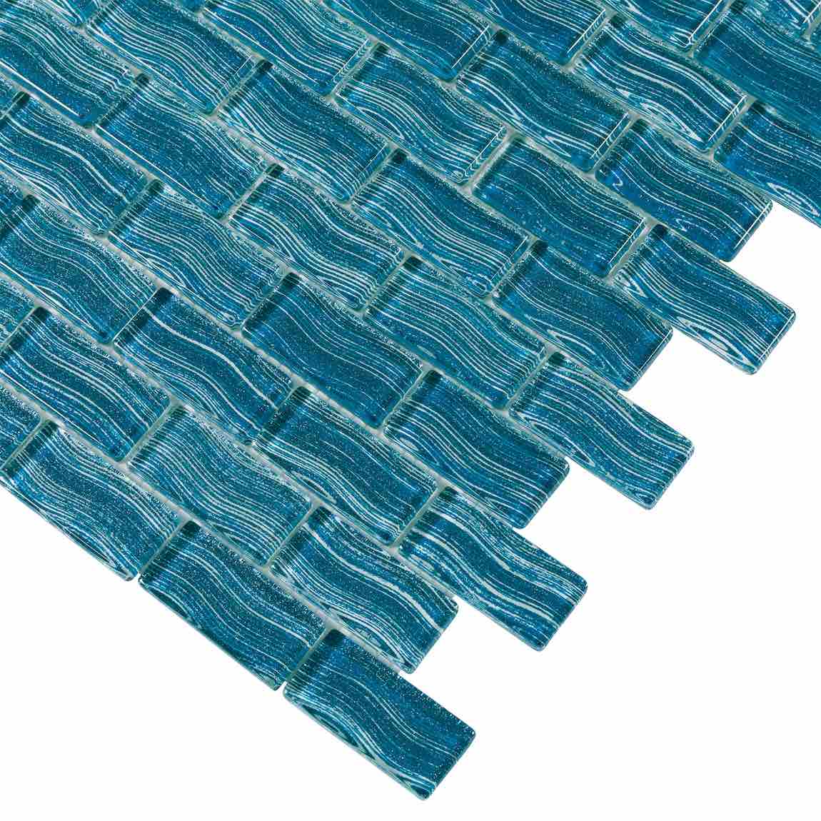 Glass Pool Mosaic Tile Juno Beach 1x2 - Stunning Blue Mosaic Tiles for Swimming Pools, Backyard Decoration & Bathroom Walls