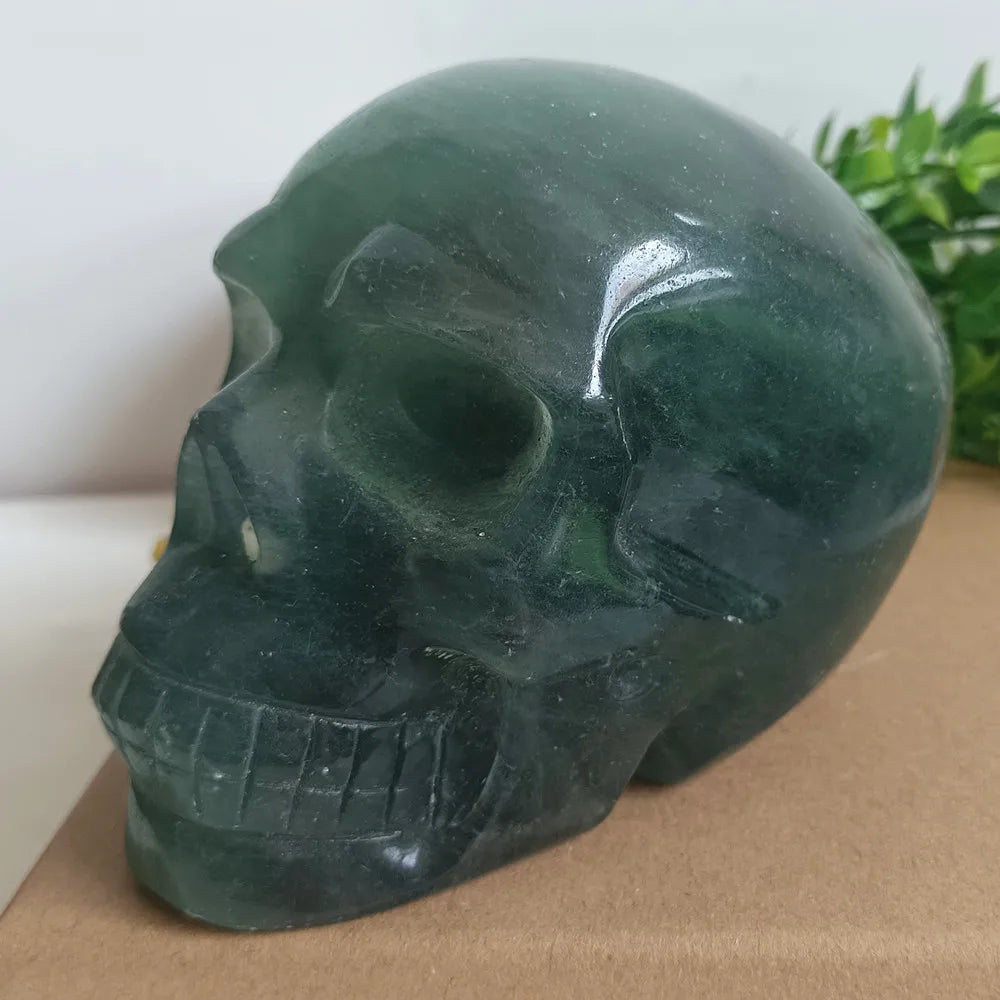 Hand Carved Natural Crystal Skull for Reiki Healing & Meditation - Spiritual Decor, Energy Cleansing, and Chakra Balancing