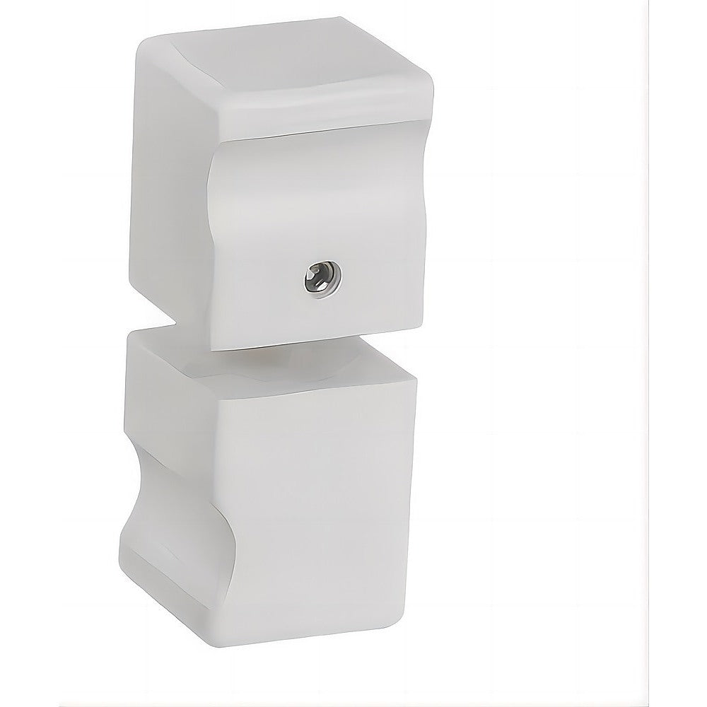 Frameless Shower Screen 100x100cm - White Brackets & Stainless Steel Hinges with Square Knob Handle - Perfect for Modern Bathroom Corner Installation & Space Saving Design