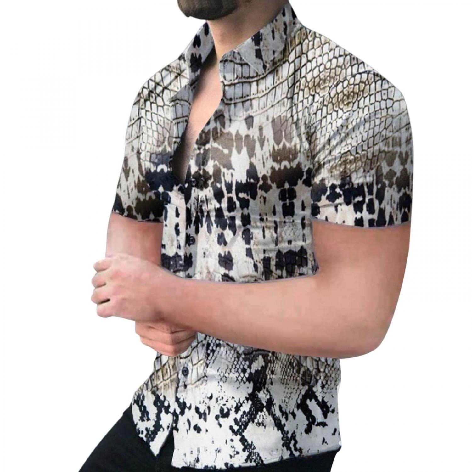 Hawaiian Shirt for Men - Muscle Fit Wrinkle-Free Long Sleeve Casual Button Down Shirt | Summer Beach Party, Vacation & Tropical Wear