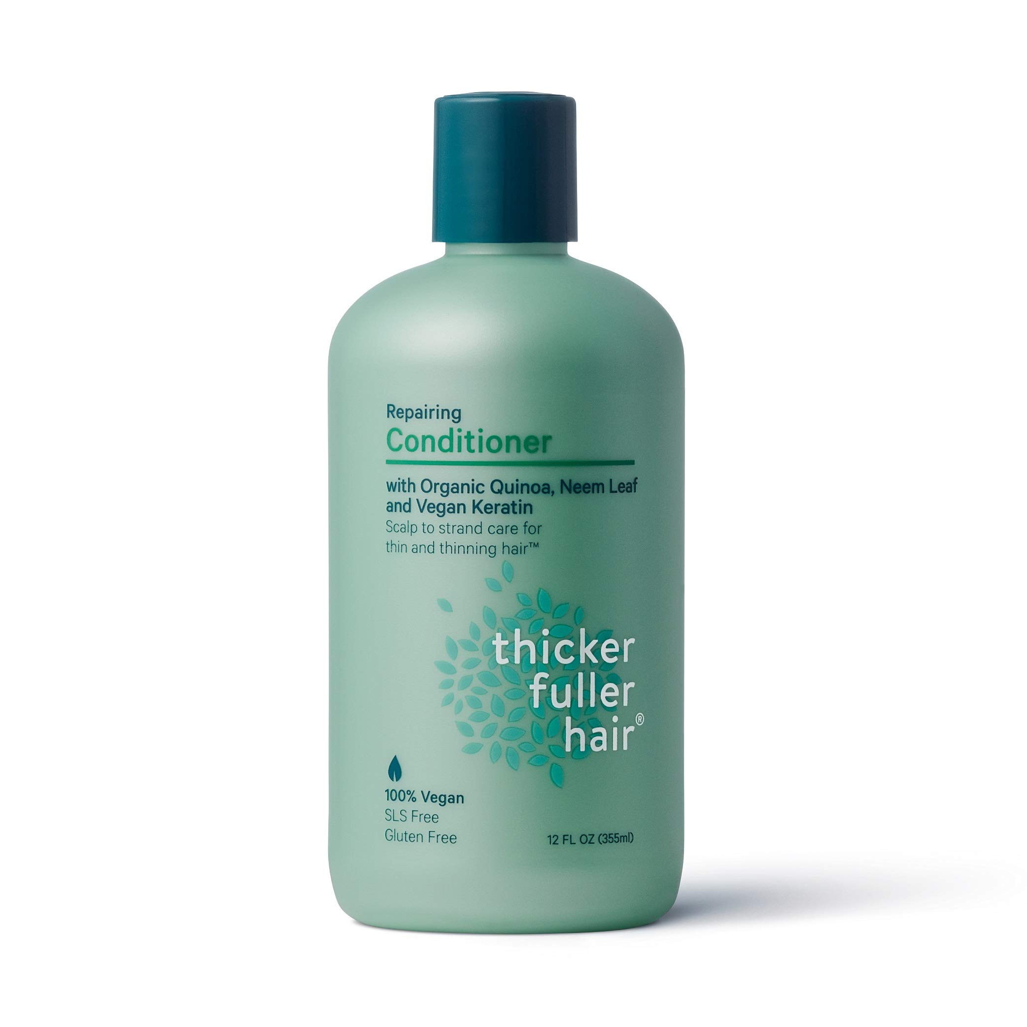 Thicker Fuller Hair Repairing Conditioner - 12 Oz for Damaged & Thin Hair | Natural Green Formula | Deep Hydration & Volume Boost | Perfect for Daily Hair Care & Styling