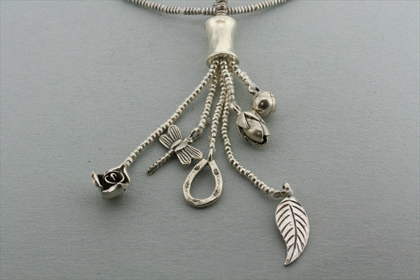6 Charm Pendant Necklace with 70cm Chain - Elegant Layering Jewelry for Women, Perfect for Daily Wear, Parties & Gifts