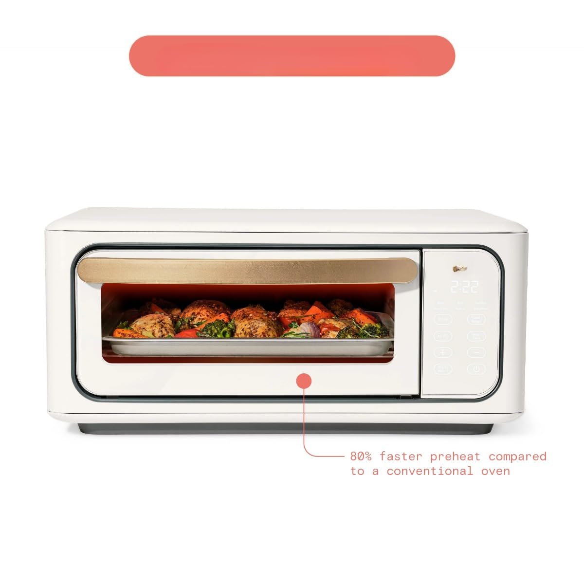 Drew Barrymore 1800W 9-Slice Infrared Air Fryer Toaster Oven in White - Perfect for Healthy Cooking, Baking, and Family Meals