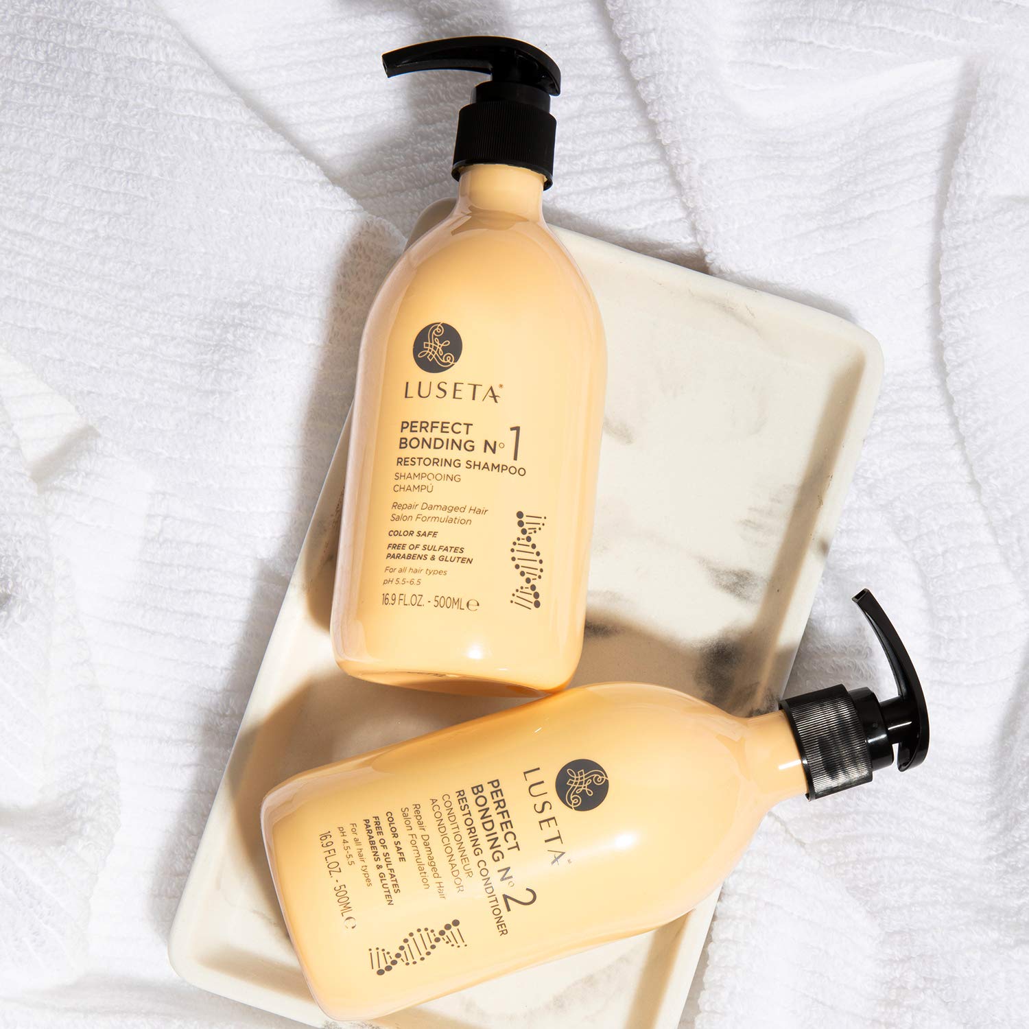 **Luseta Rosemary Oil Shampoo & Conditioner Set - Sulfate-Free, Acidic Bonding for Hair Repair & Loss Prevention - 2 x 16.9 oz - Ideal for Damaged, Dry & Color-Treated Hair - Salon-Quality Women's Hair Care Routine**