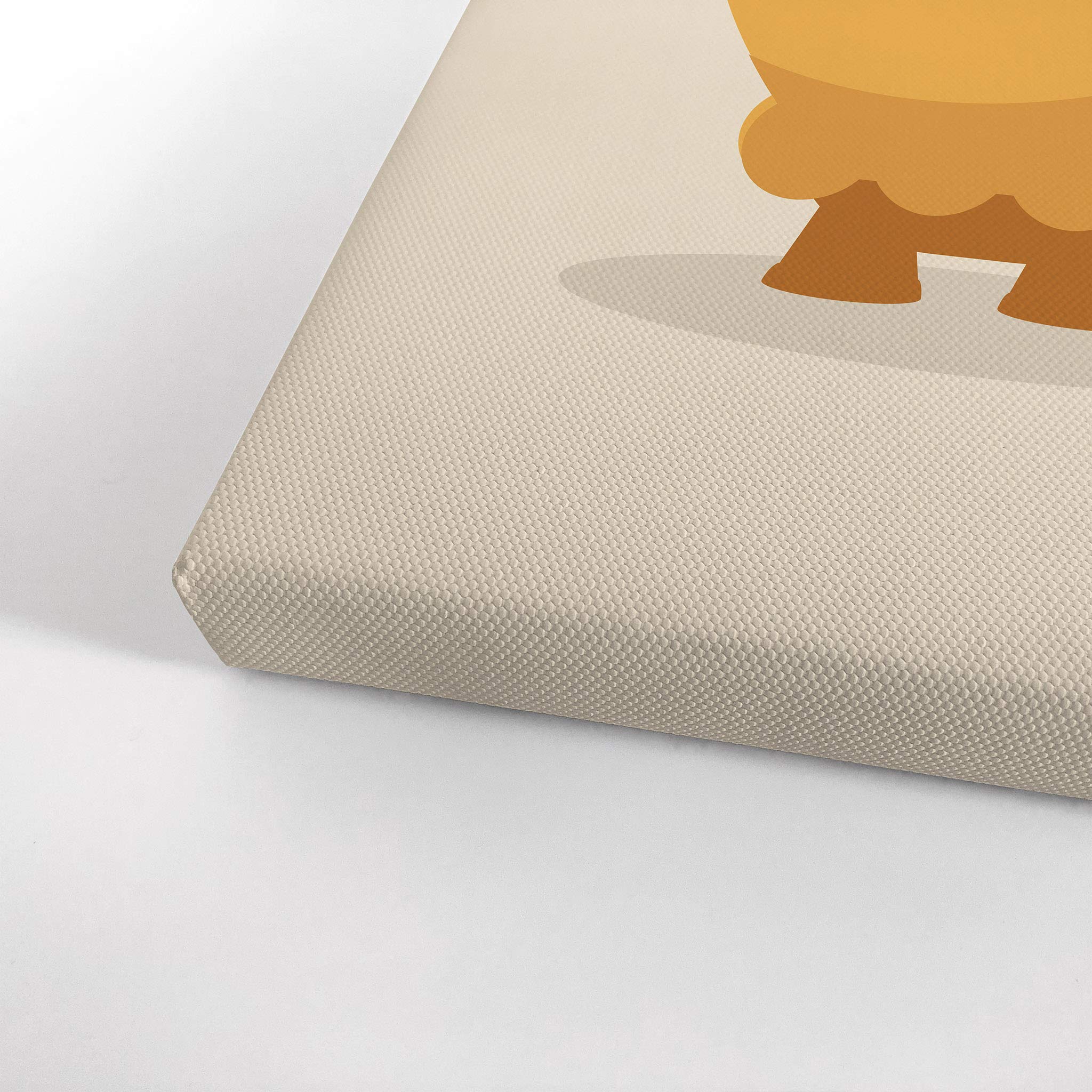 Orange Monster Canvas Print - Smile Art Design Kids Room Decor, Nursery Wall Art, Ready to Hang (28x19 Inches) - Perfect for Baby Rooms, Playrooms & Children's Bedrooms | Made in USA