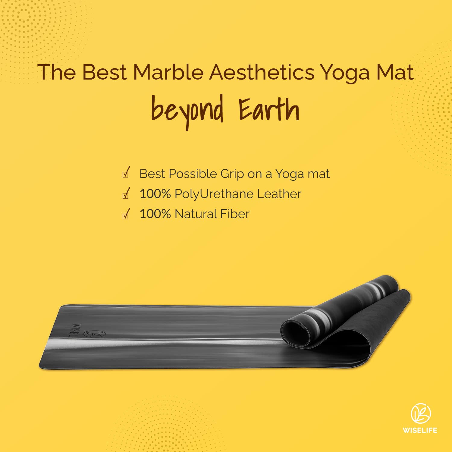 Premium Suede & Natural Rubber Yoga Mat with Cork Top - Extra Large 5MM Thick Non-Slip Exercise Mat for Yoga, Pilates & Home Workouts - Includes Carry Strap (PU Black Marble Design) - Ideal for Hot Yoga, Gym Sessions & Meditation Practices