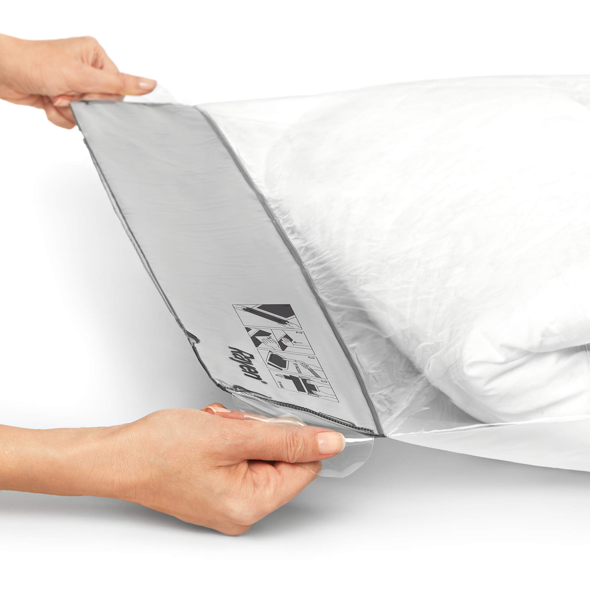 Vacuum Storage Bag 90x120cm - Translucent Grey for Travel & Clothes Organization