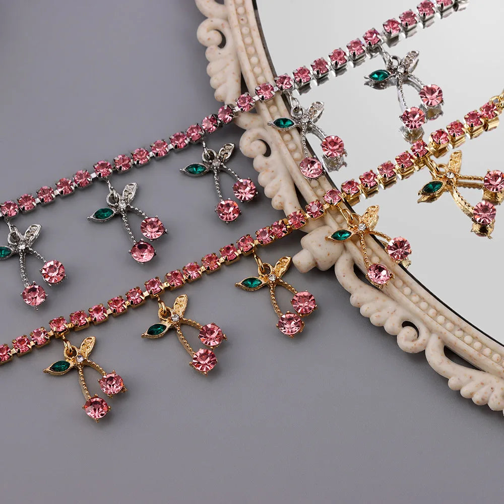 Crystal Fruit Anklets for Women - Fashionable Beaded Ankle Bracelet with Natural Stones - Perfect for Summer, Beach, Boho Style & Festival Accessories