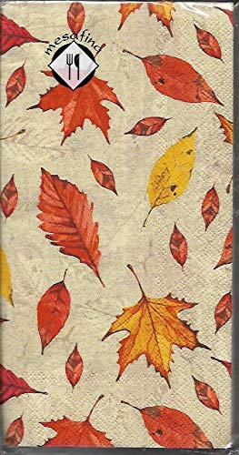 Autumn Orange Guest Napkins - 32 Count Premium Paper Napkins for Fall Dinner Parties, Thanksgiving, and Seasonal Decorations