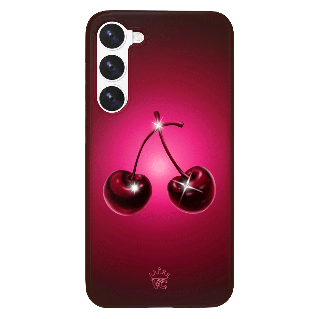 Samsung Phone Case with Black Cherry Crystal Design - Stylish & Protective Cover for Galaxy S21/S22/Note 20 - Perfect for Everyday Use, Work & Travel
