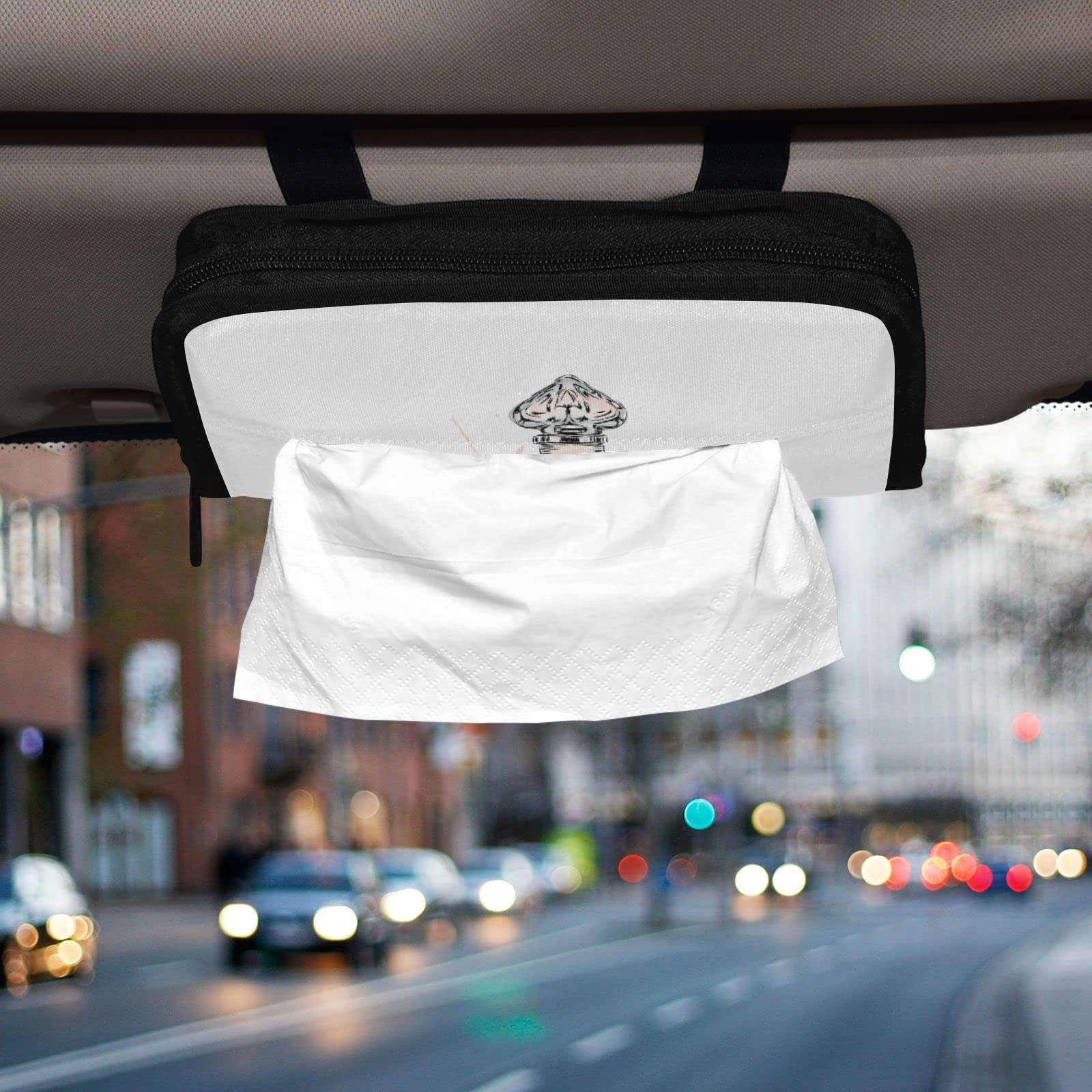 Light Pink Perfume Bottle & Floral Car Tissue Holder - Adjustable Sun Visor Napkin Box with Zipper for Backseat, Perfect for Trucks & Cars | Keep Your Vehicle Clean & Organized