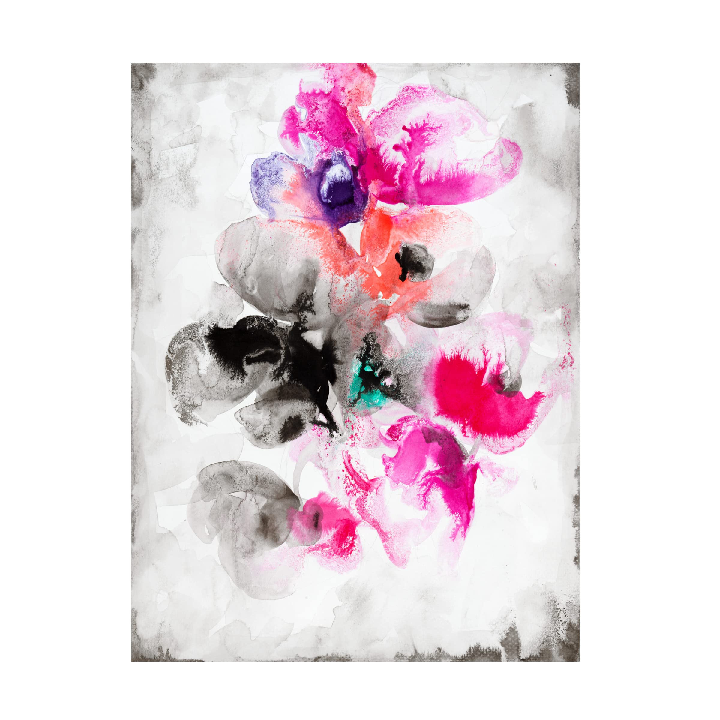 Li Bo 'Pansy Plural' Floral Canvas Wall Art - 35x47 Inches Handmade Painting for Living Room, Bedroom & Office Decor