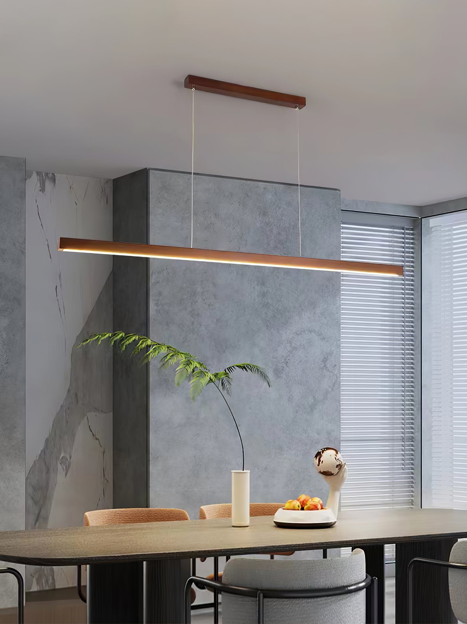 Linear Horizon Pendant Light - Modern Minimalist Ceiling Lighting Fixture for Dining Room, Kitchen Island & Bedroom Decor
