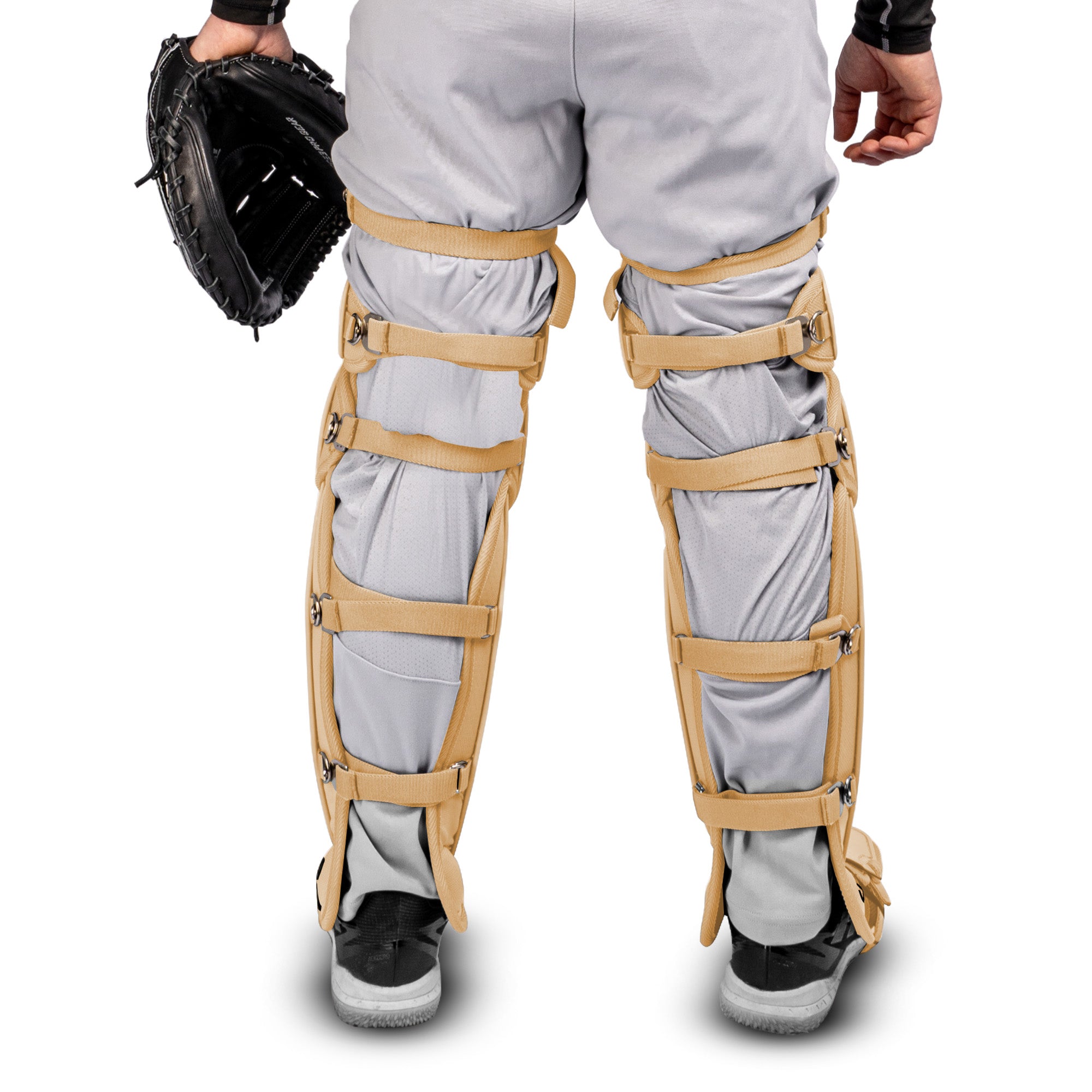 FORCE3 XS3® PRO ELITE Baseball Catcher Leg Guards - Lightweight Protective Gear for PitchCom® System - Perfect for Intermediate Players & Youth Leagues