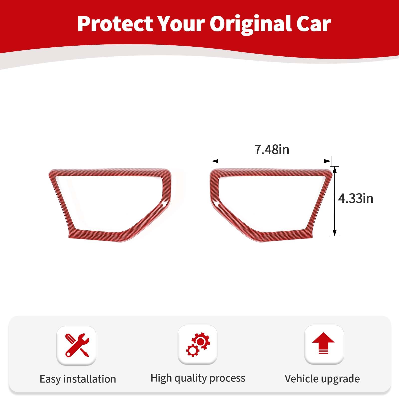 Jeep Wrangler JL JLU & Gladiator JT A Pillar Speaker Trim Cover (2018-2024) - Red Carbon Fiber Interior Accessories (2-Piece Set) | Upgrade Your Off-Road Vehicle's Interior Style & Sound System Protection