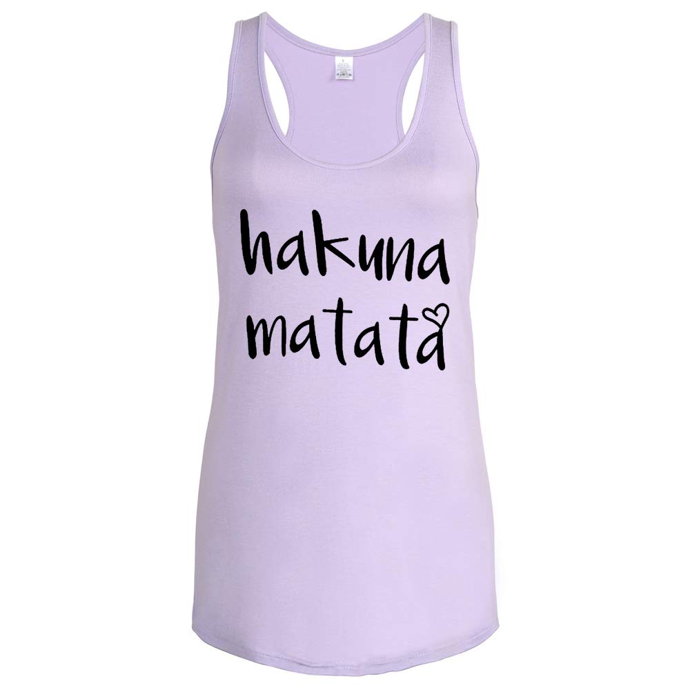 FANNOO Women's Workout Tank Tops - Hakuna Matata Funny Gym Shirts, Racerback Sleeveless Athletic Tops for Women | Perfect for Yoga, Running & Casual Wear