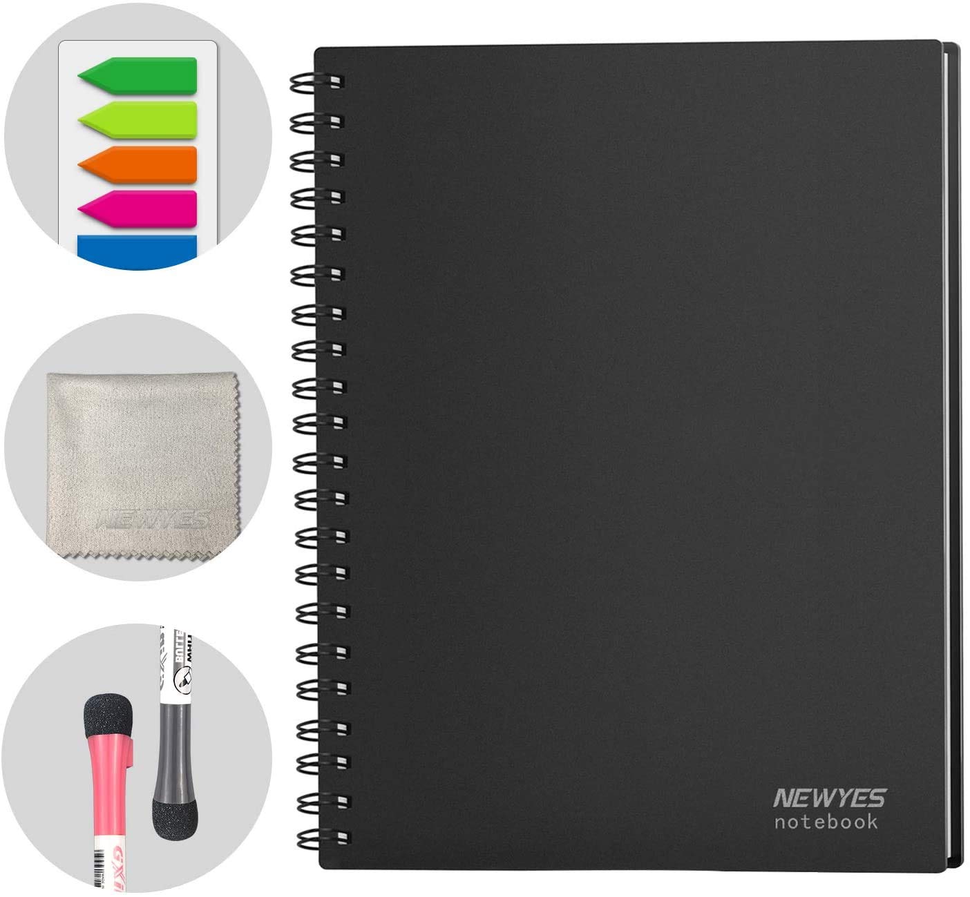 NEWYES A4 Dry Erase Whiteboard Notebook - Reusable Meeting Notebook for Office, Business & Home Use | Perfect for Brainstorming, Presentations & Daily Planning