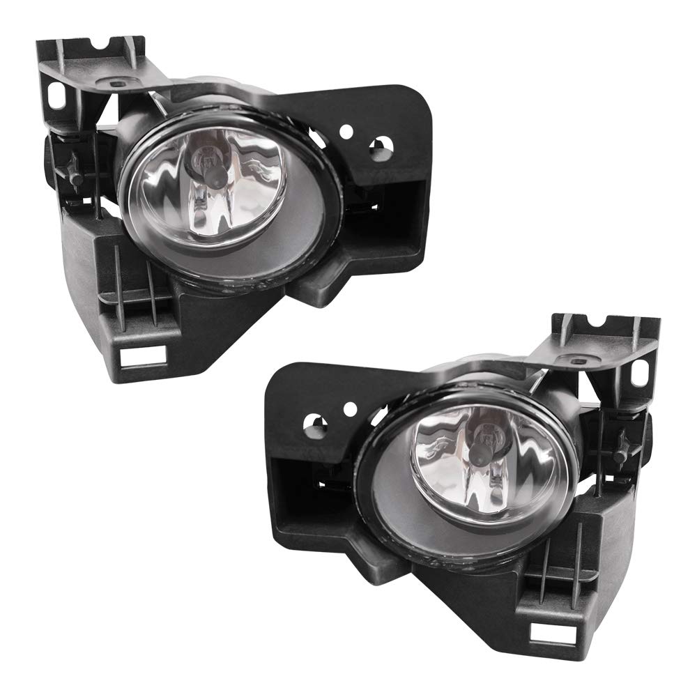 Brock Replacement Fog Lights for 09-14 Nissan Maxima - Driver & Passenger Side Lamps with Brackets (Compatible with Part Numbers 26915-9N00A & 26150-9B91C) - Perfect for Night Driving and Low Visibility Conditions