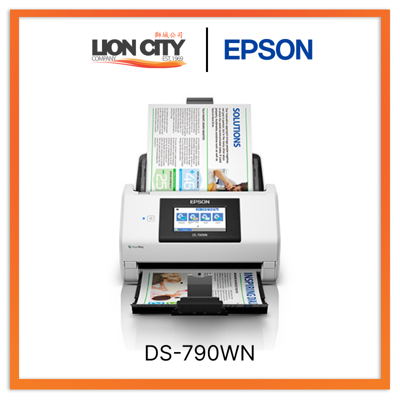 Epson WorkForce DS 790WN A4 Duplex Sheet-Fed Document Scanner - High-Speed Scanning for Office & Home Use, Perfect for Digitizing Documents, Receipts & Photos
