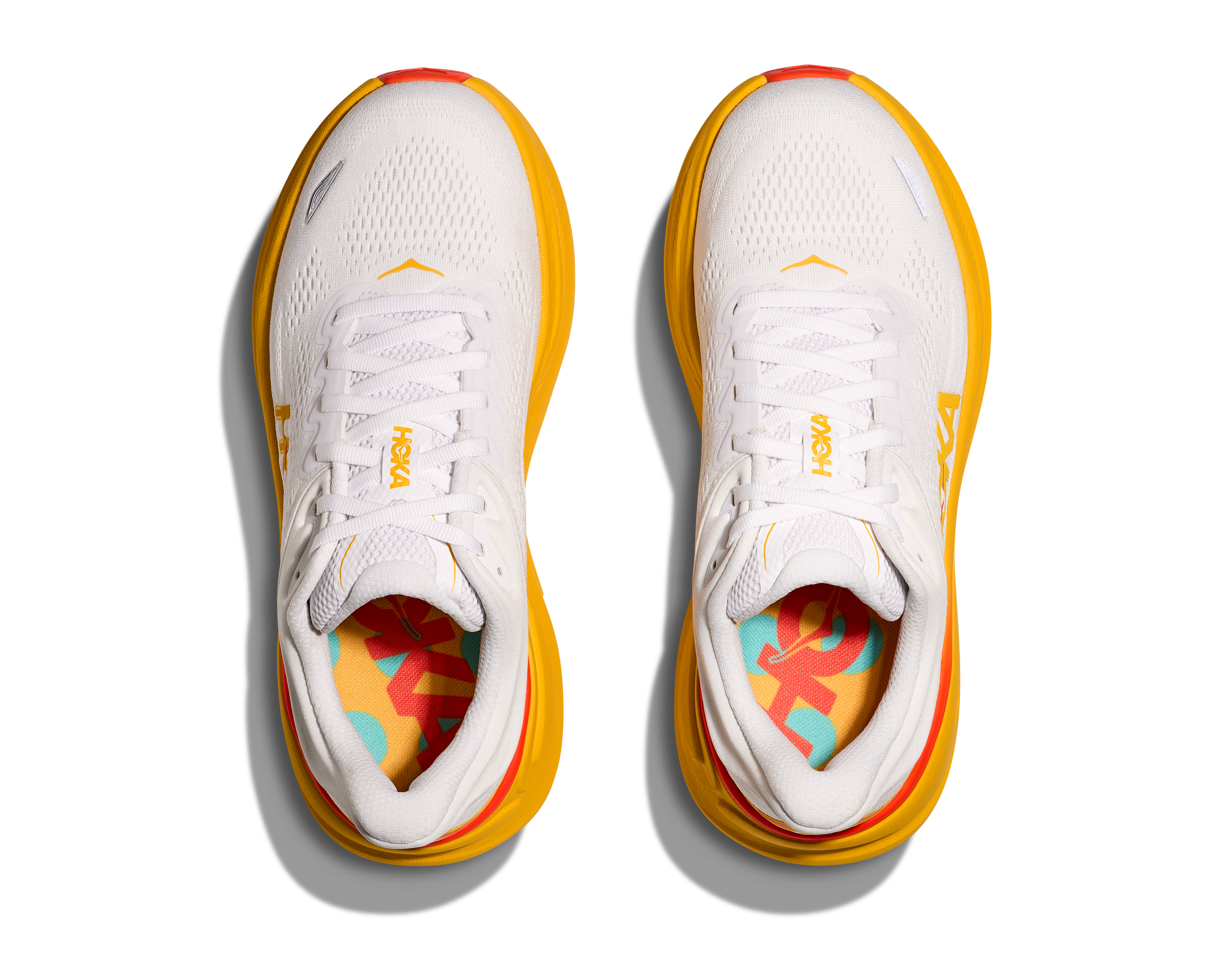 HOKA Women's Bondi 9 Running Shoes - Frost/Sunflower Colorway | Cushioned Comfort for Road Running, Walking & Everyday Wear