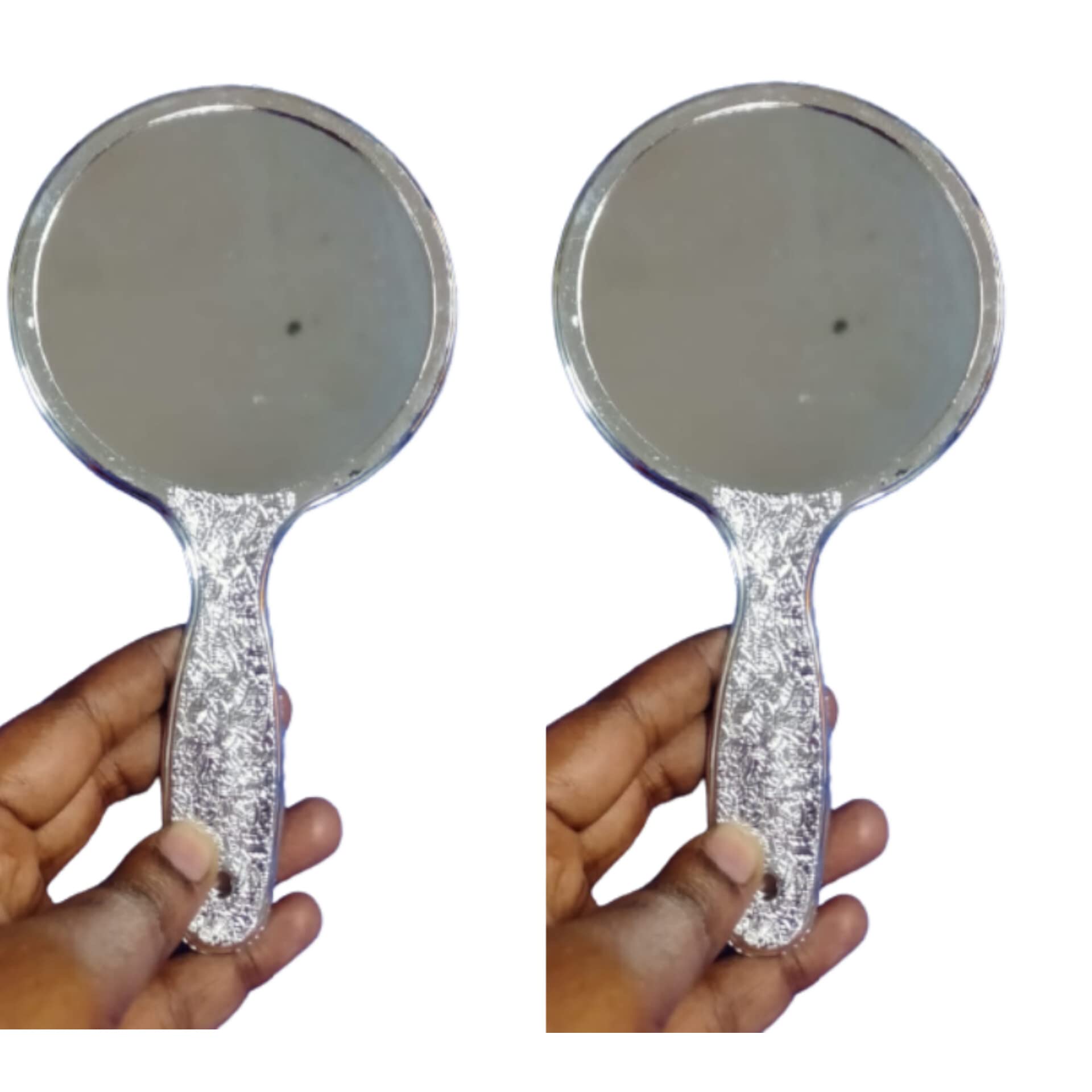 Premium Beauty Makeup Hand Mirror for Men & Women - 2 Pack, Silver | Portable Vanity Mirror for Home, Travel & Professional Makeup Application