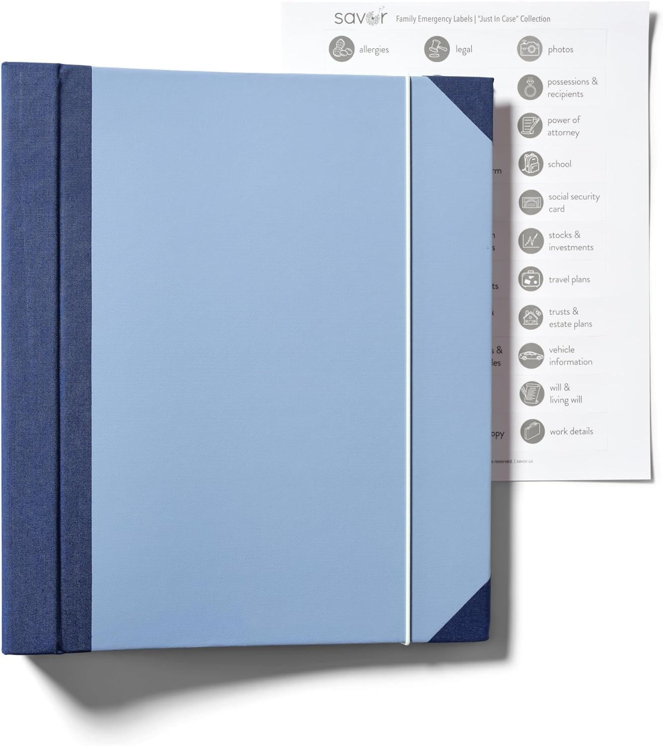 Premium Folio Folders with Pockets - Heavy Duty Document Organizer for Bills, Certificates & Important Papers | Family Estate Planning, Emergency Binder, Missing Person Documentation | Perfect for Home Office, Legal Documents & Personal Records (Blue)